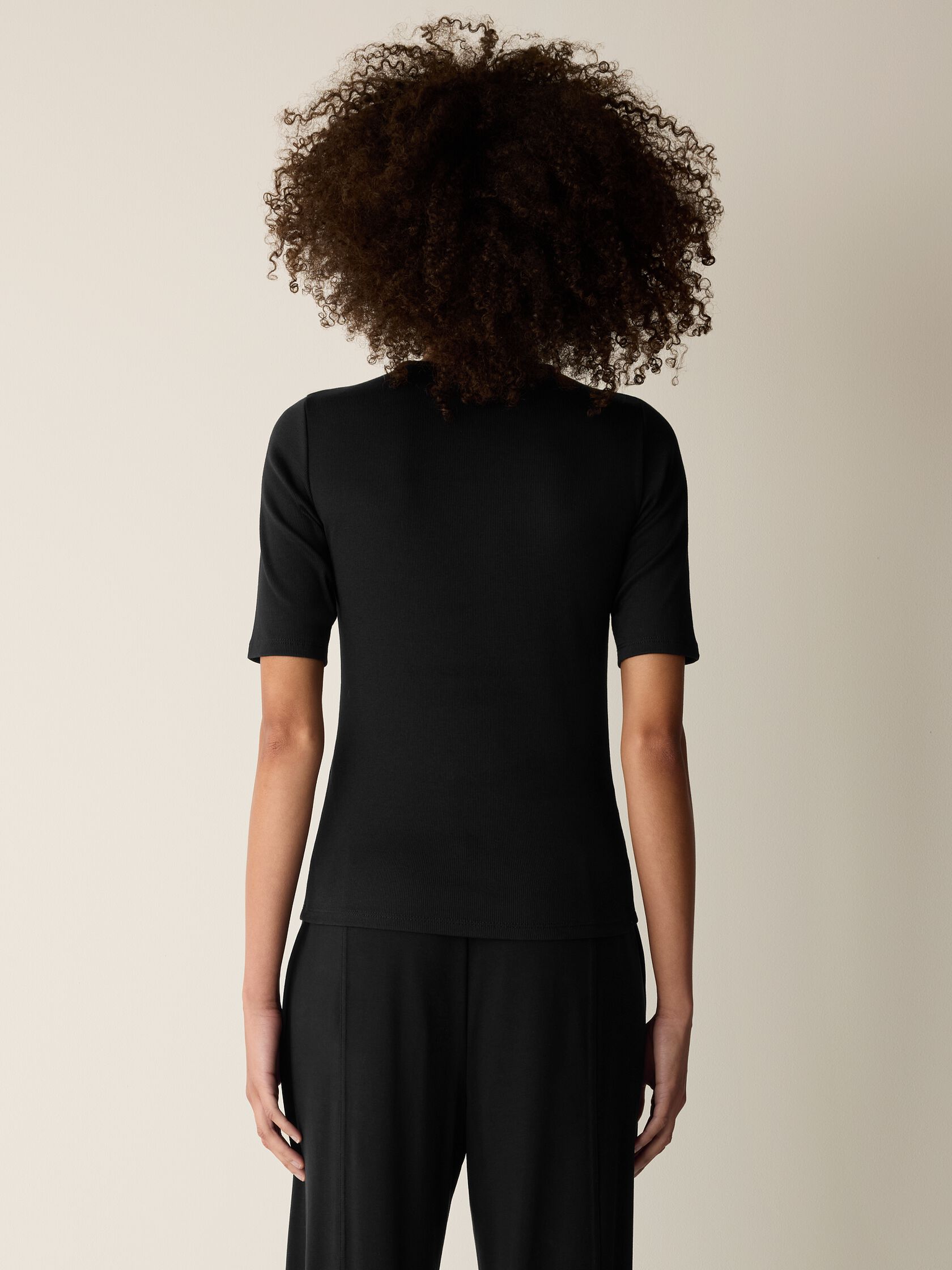 Organic Cotton Stretch Rib Crew Neck Tee