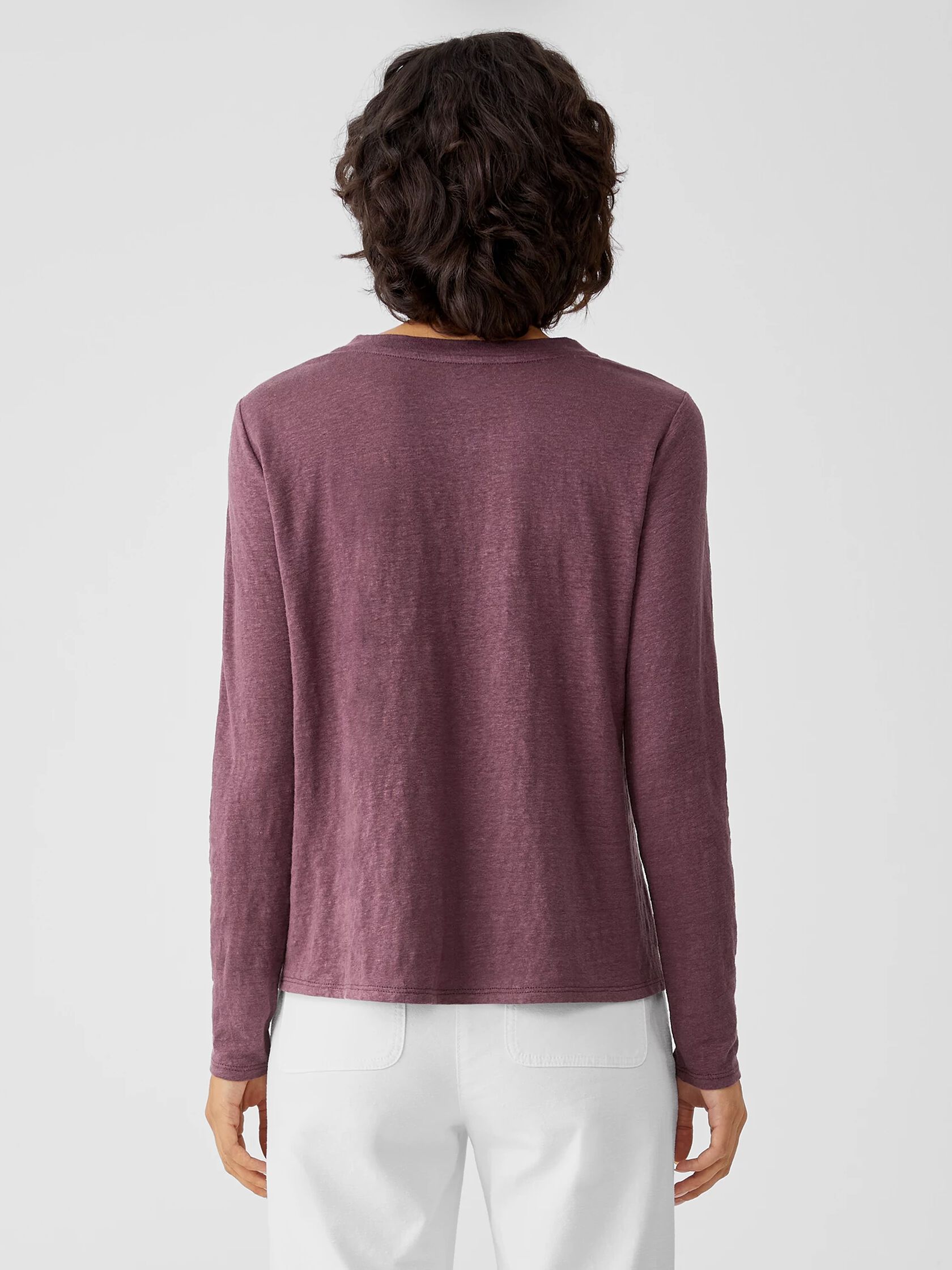Organic Linen Jersey Crew Neck Top
