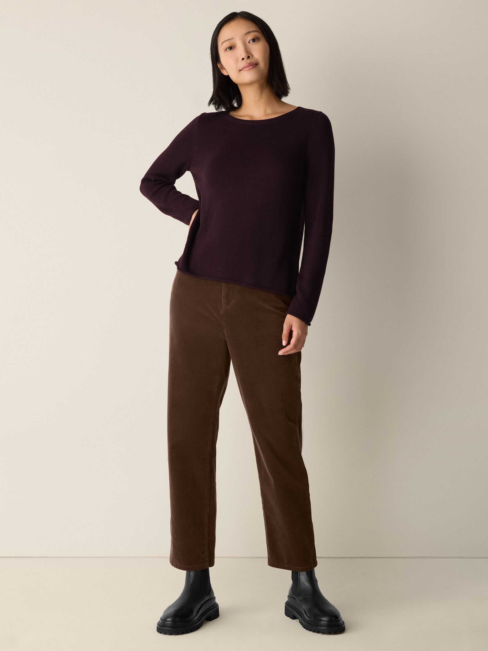 Peruvian Cotton Blend Bateau Neck Top