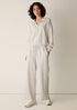 Waffle Cotton Blend Doubleknit Wide-Leg Pant
