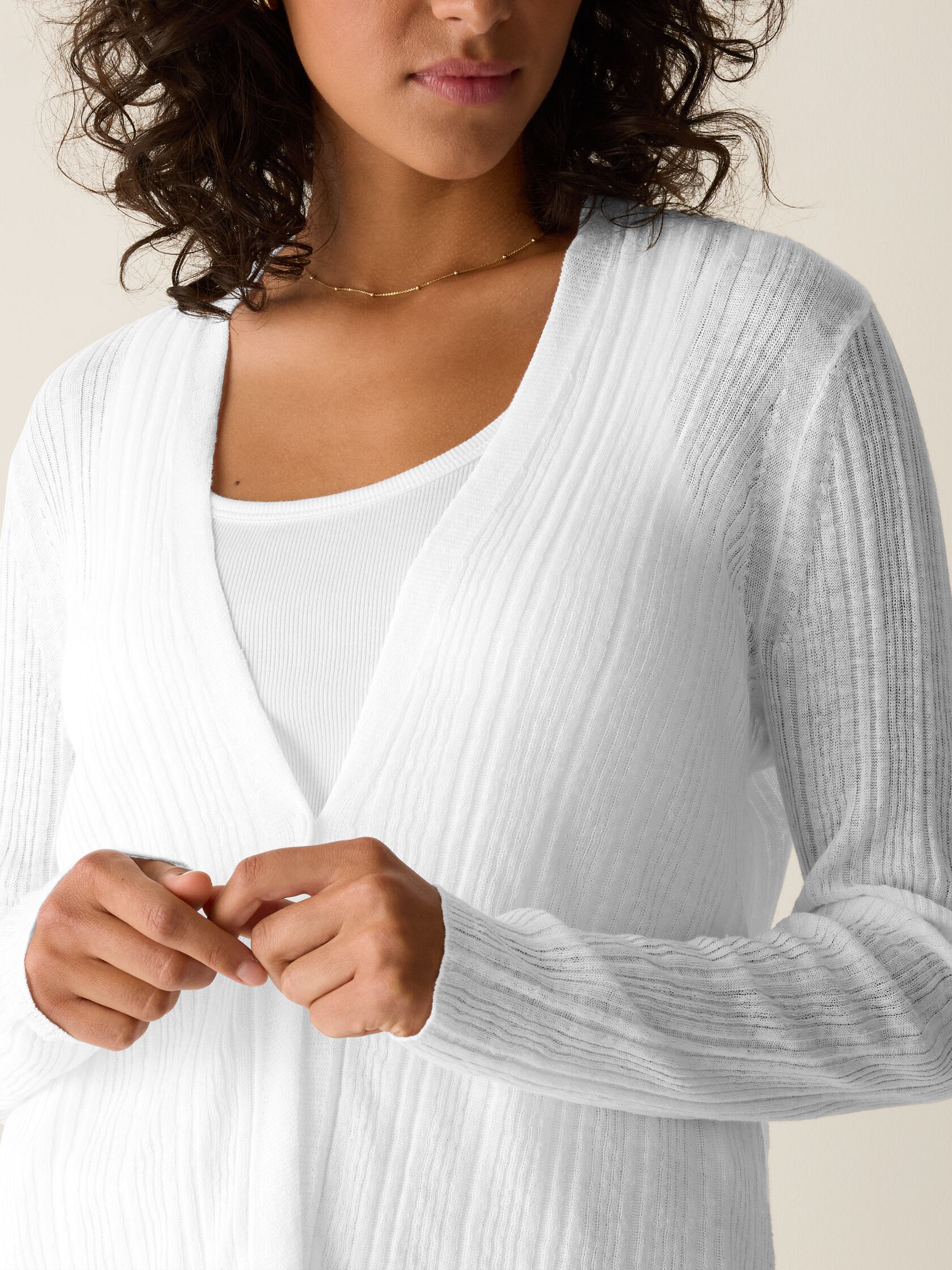 Organic Linen Cotton V-Neck Cardigan