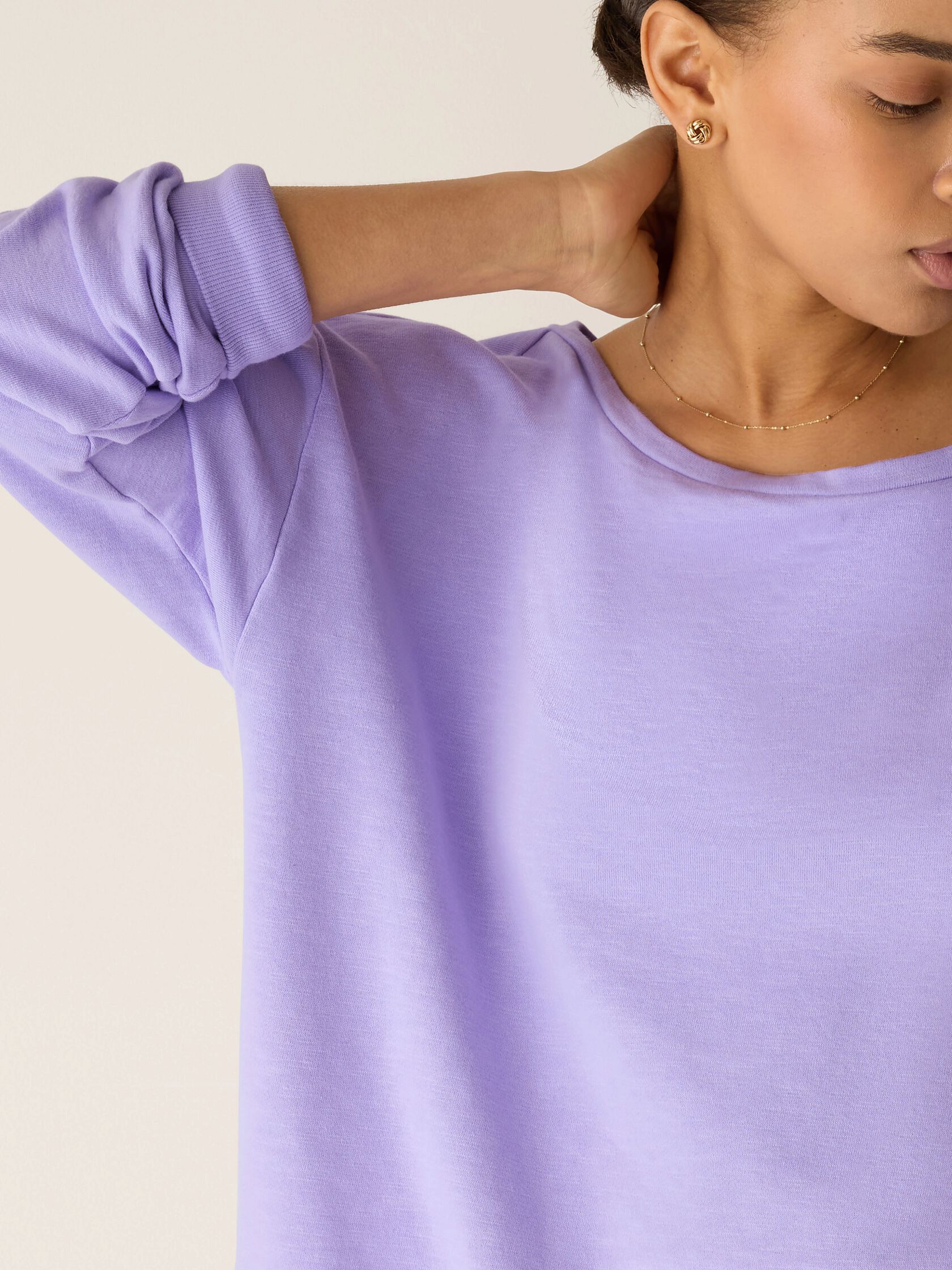 Garment-Dyed Organic Cotton Terry Bateau Neck Top