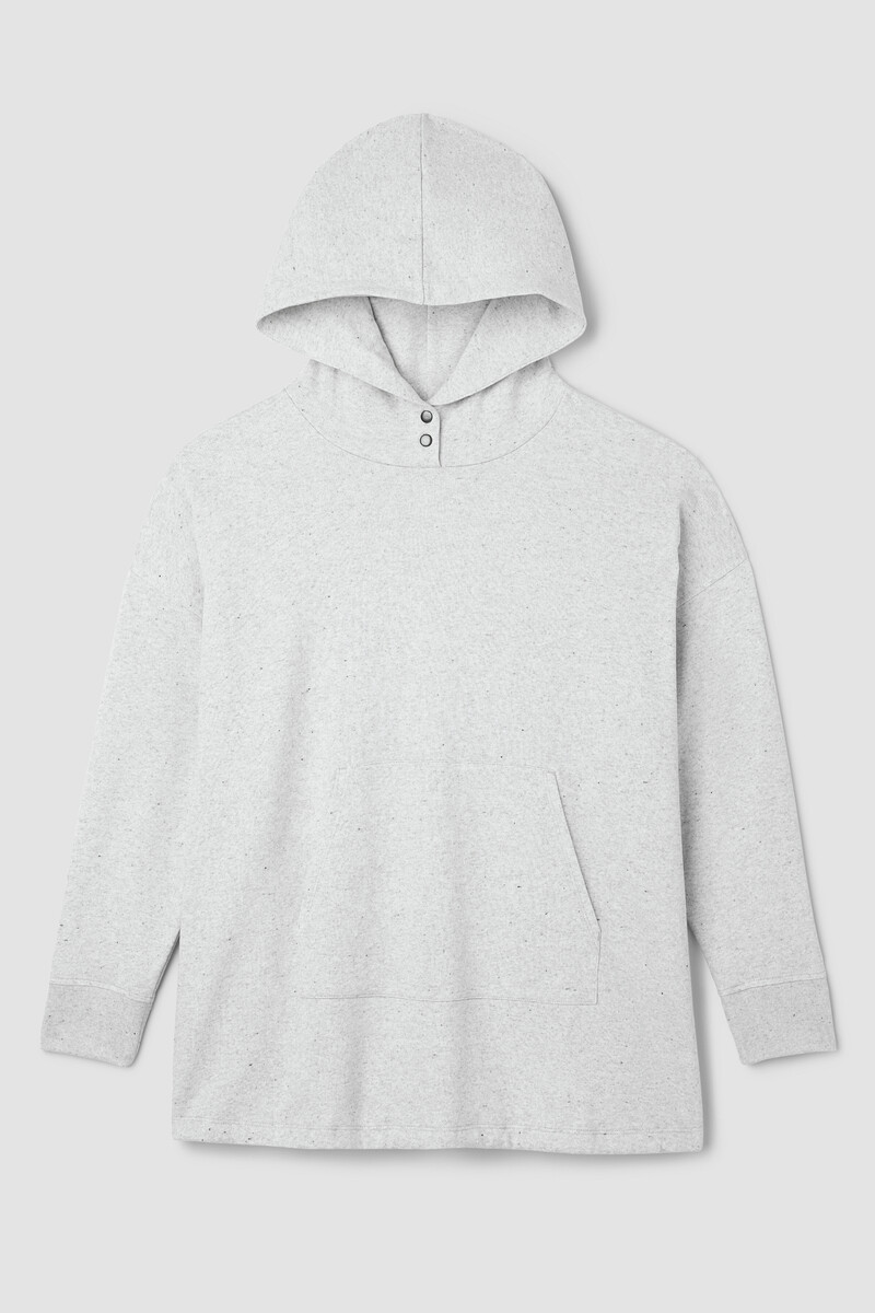 Heathered Fleece Hooded Long Top Heathered Fleece Hooded Long Top