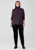 Ribbed Pima Cotton Blend Turtleneck Top