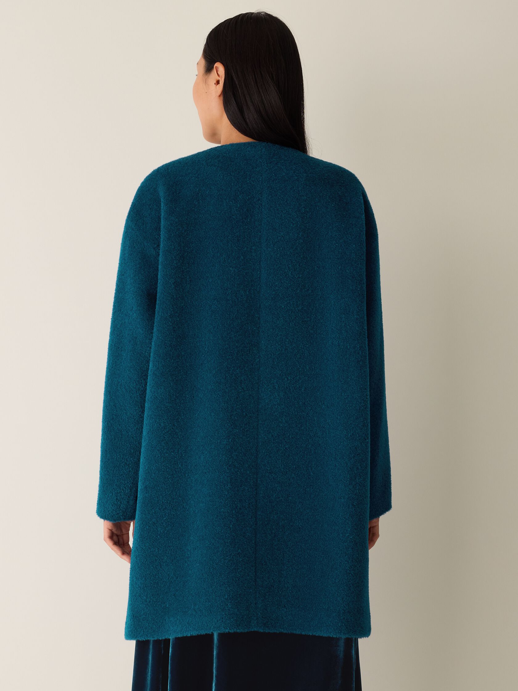 Fine Wool Alpaca Round Neck Coat