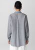 Puckered Organic Linen Stripe Classic Collar Long Shirt