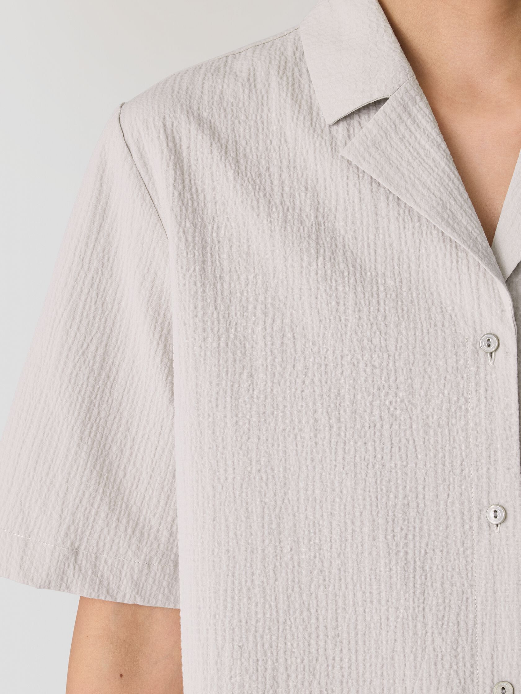 Organic Cotton Pucker Notch Collar Shirt