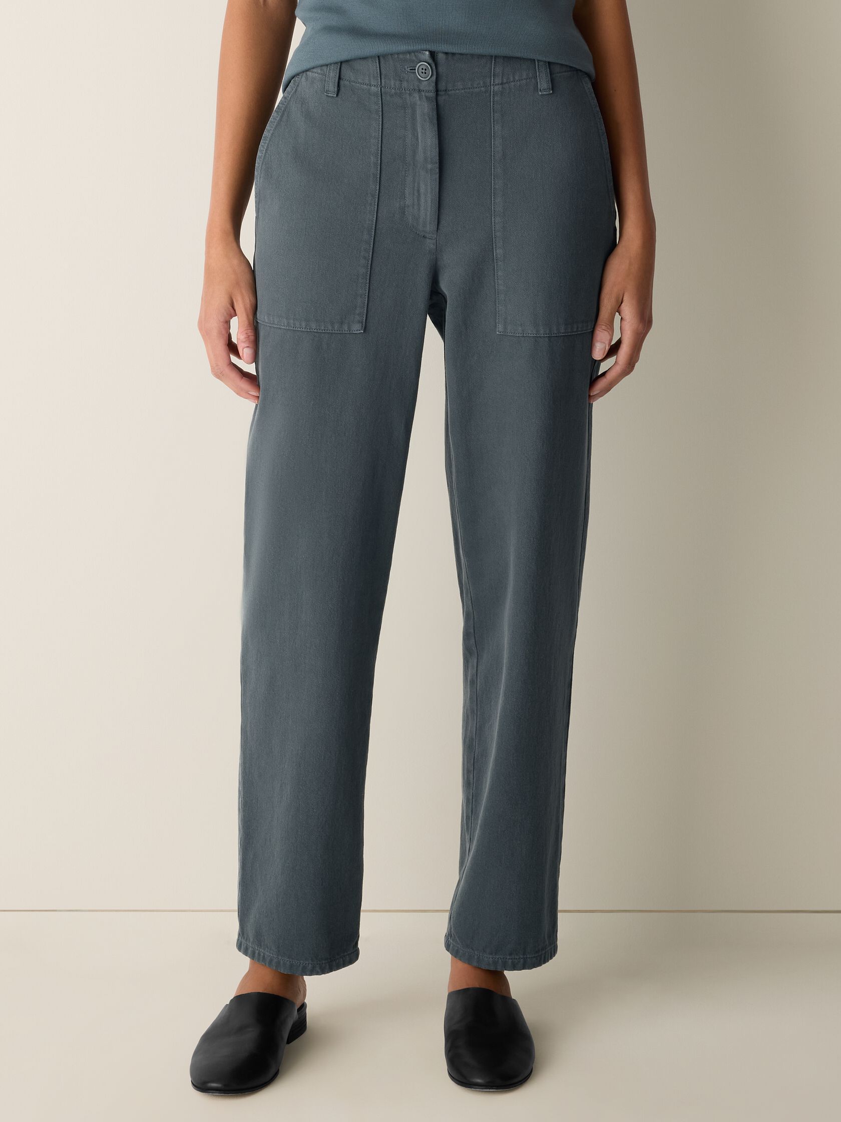 Garment-Dyed Utility Cotton Tapered Pant