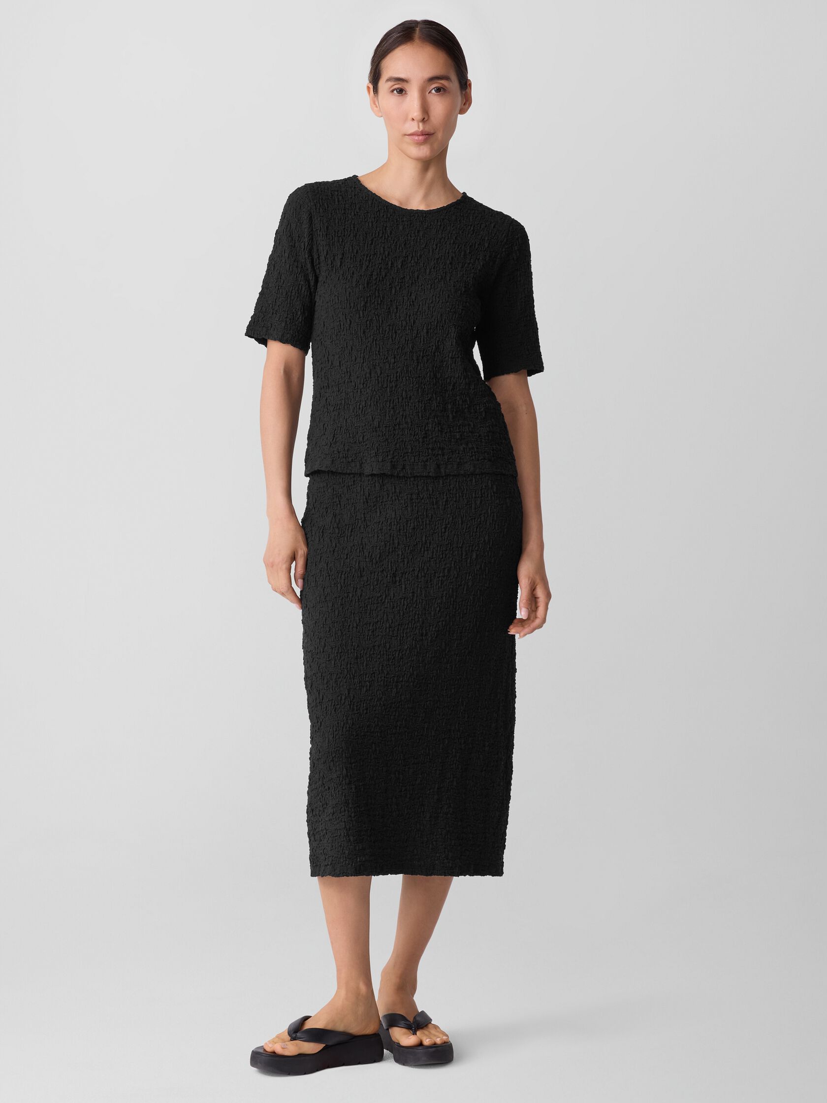 Bubble Jacquard Pencil Skirt