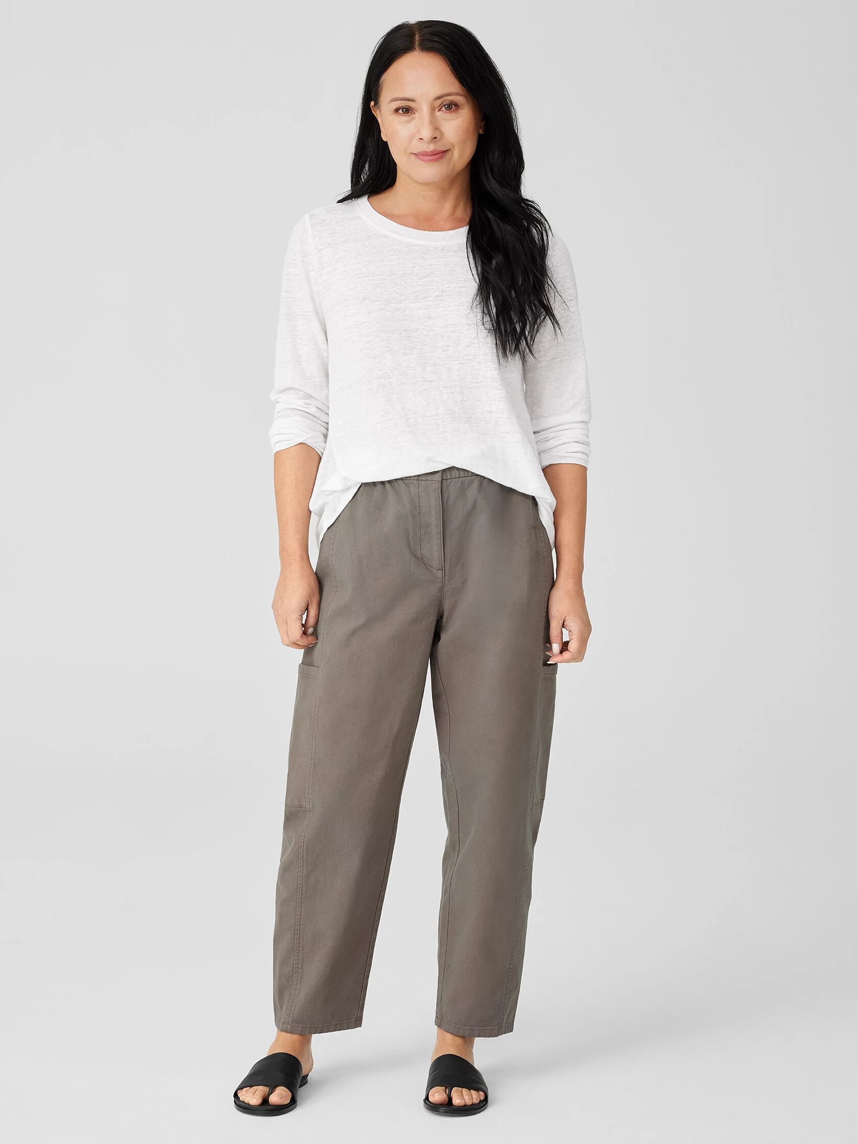 Cotton Hemp Stretch Lantern Pant