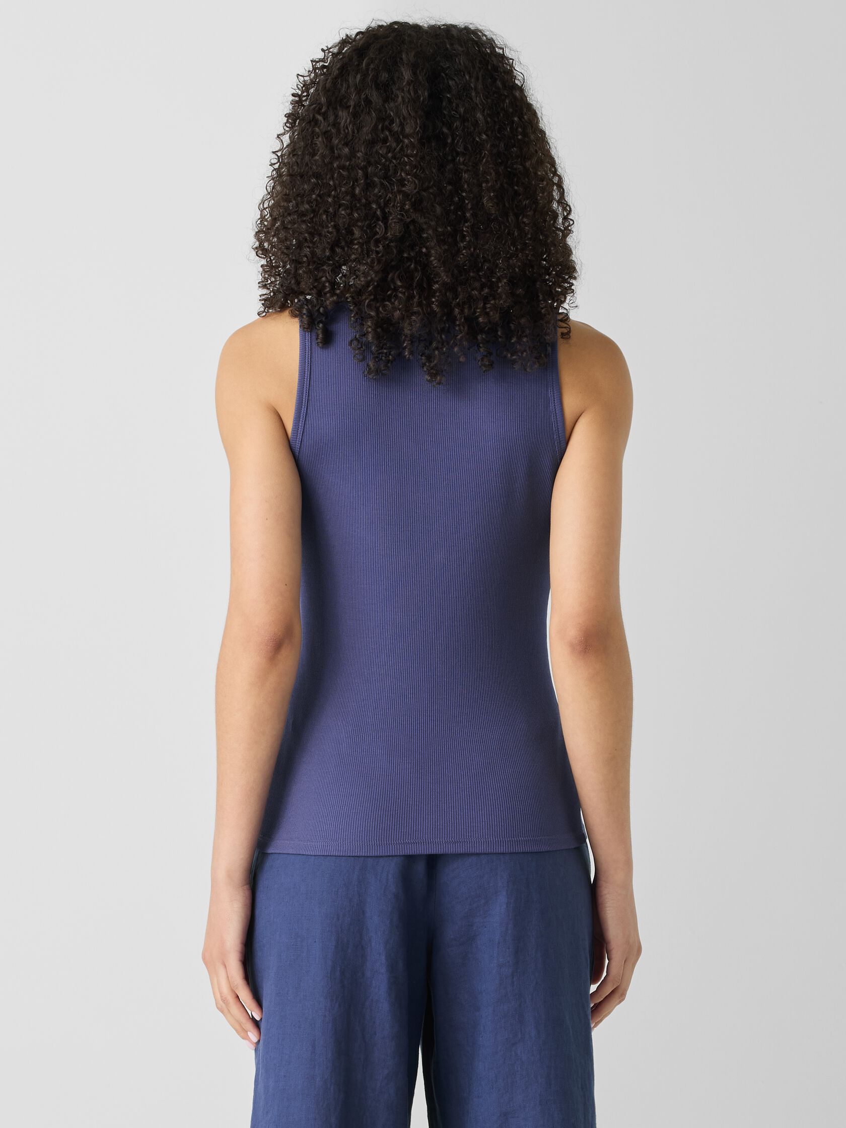 Organic Cotton Stretch Rib Scoop Neck Tank