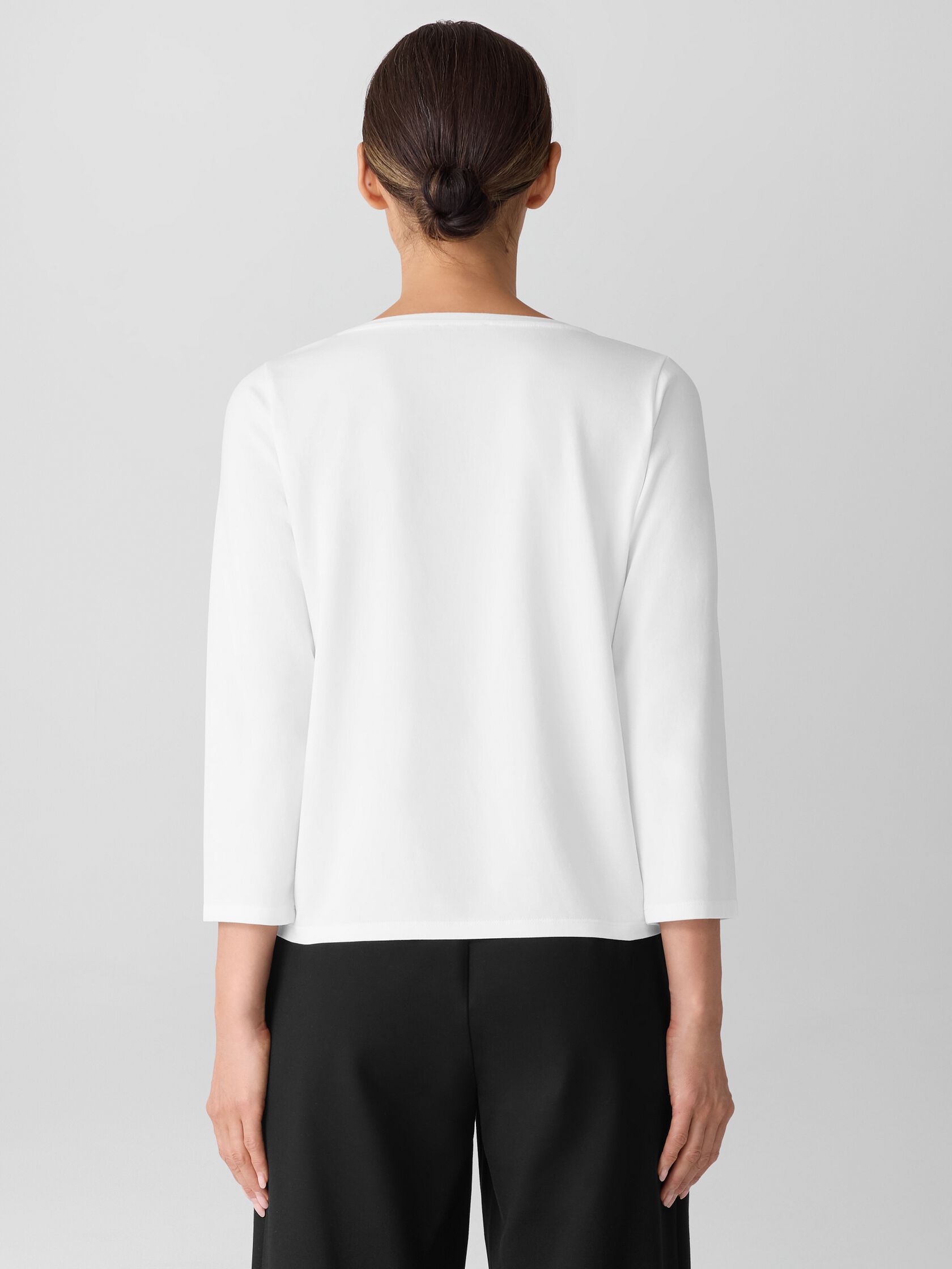 Stretch Jersey Knit Scoop Neck Top