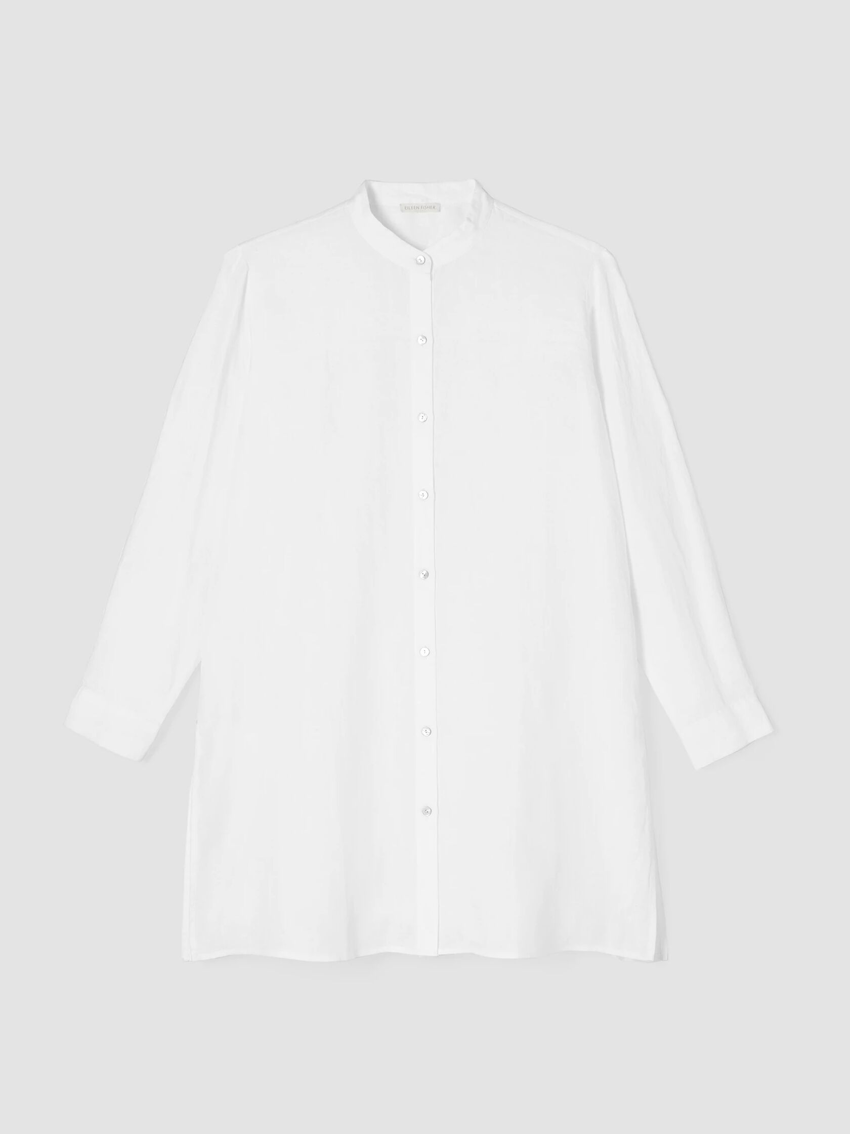 Handkerchief Linen Mandarin Collar Long Shirt