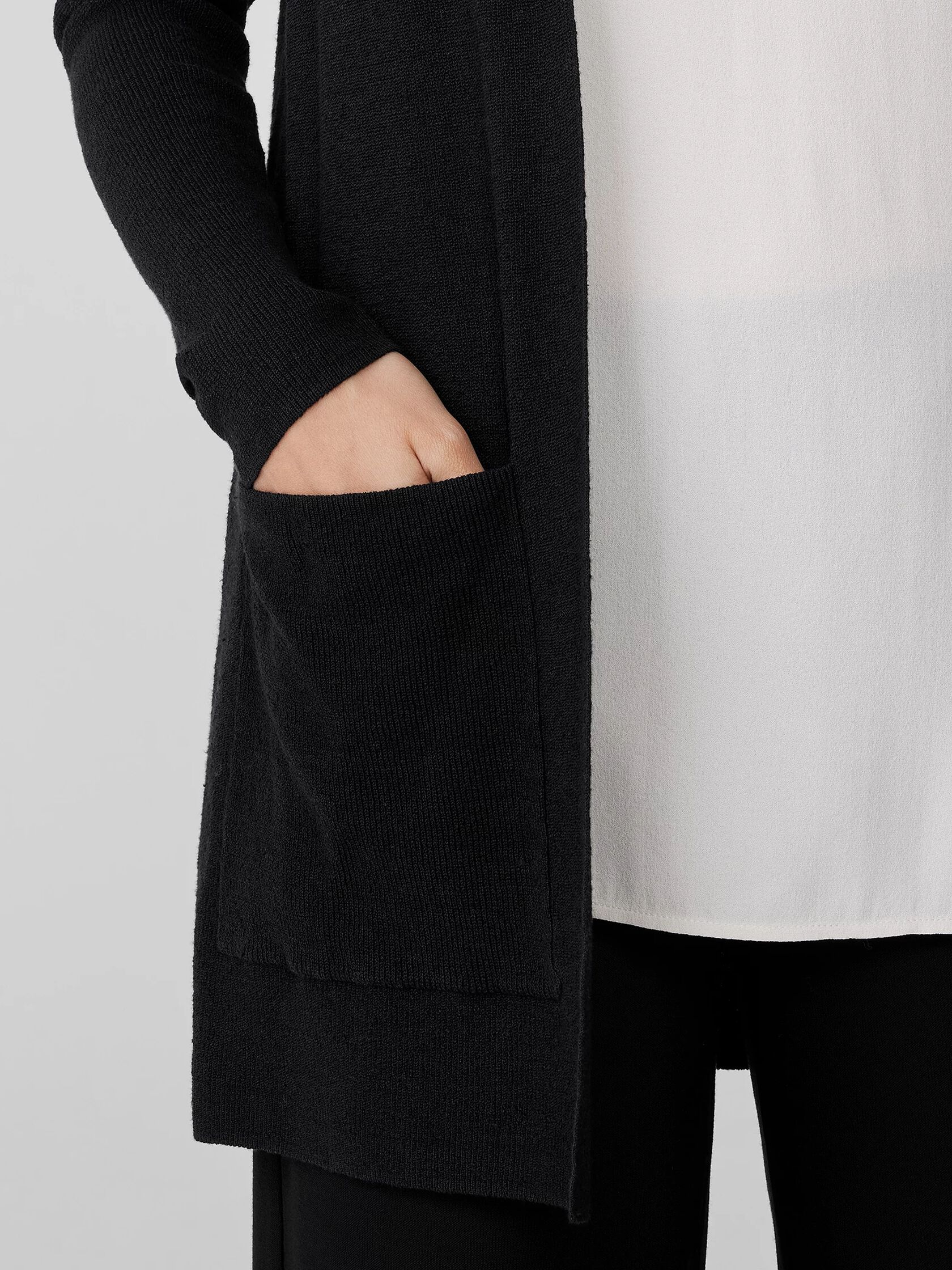 Linen Crepe Stretch Cardigan