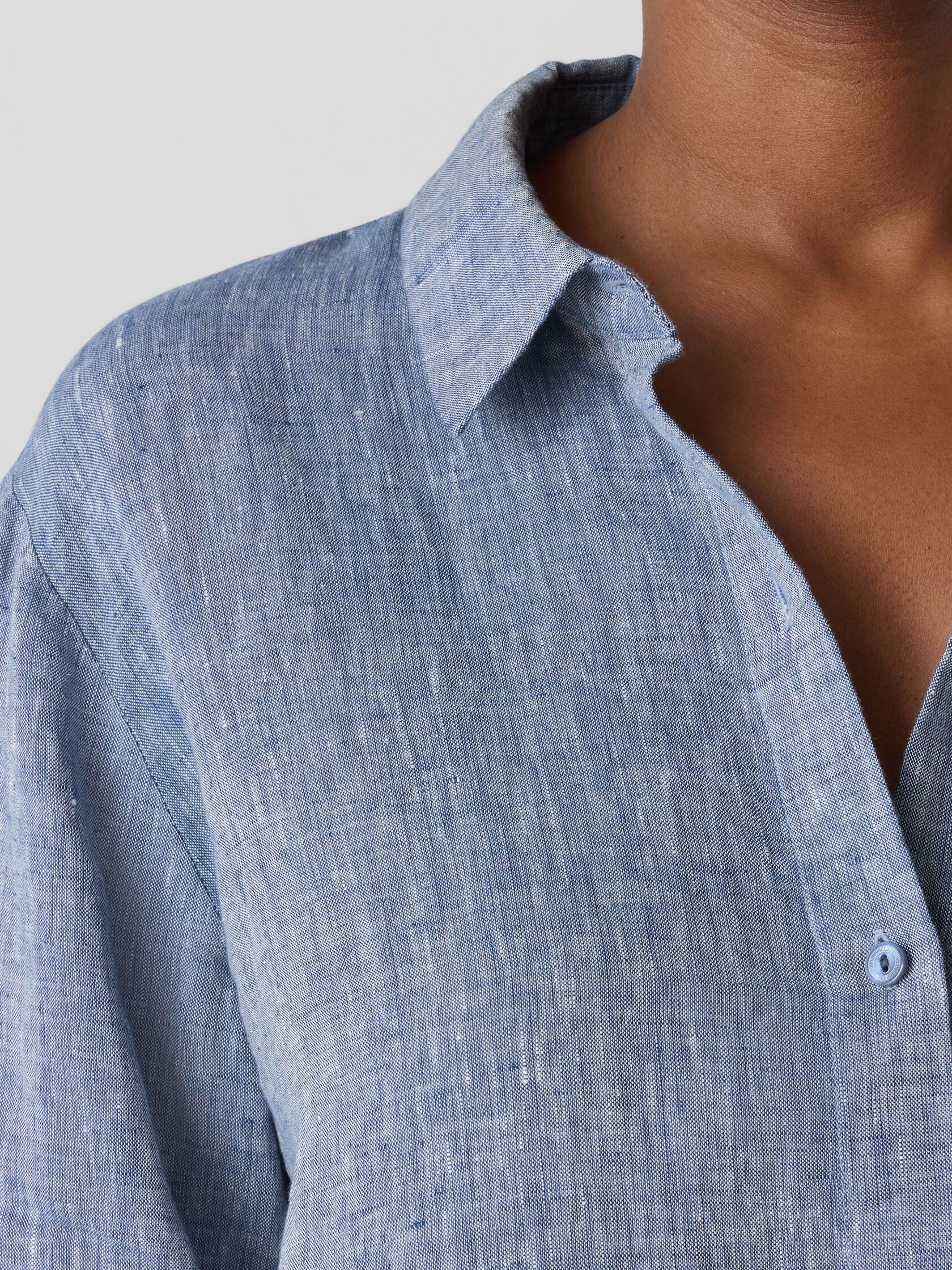 Yarn-Dyed Handkerchief Organic Linen Classic Collar Shirt