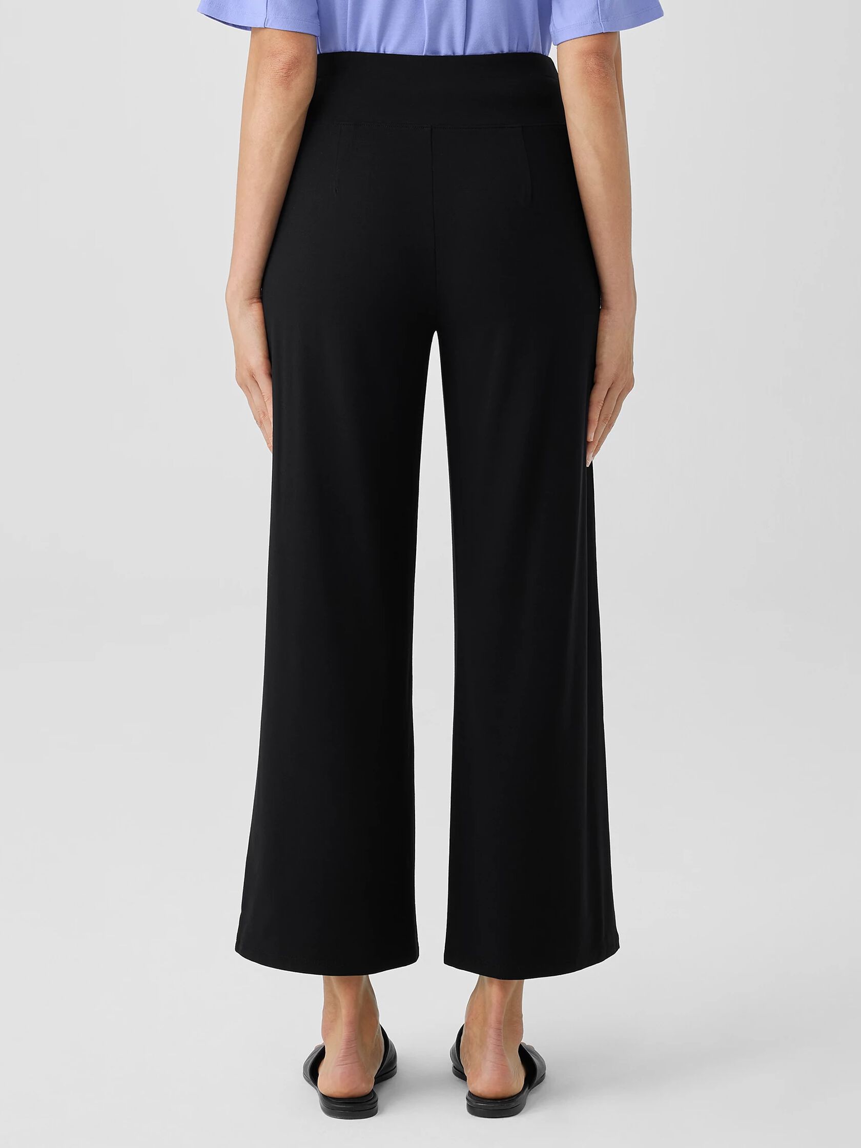 Stretch Jersey Knit Wide-Leg Pant