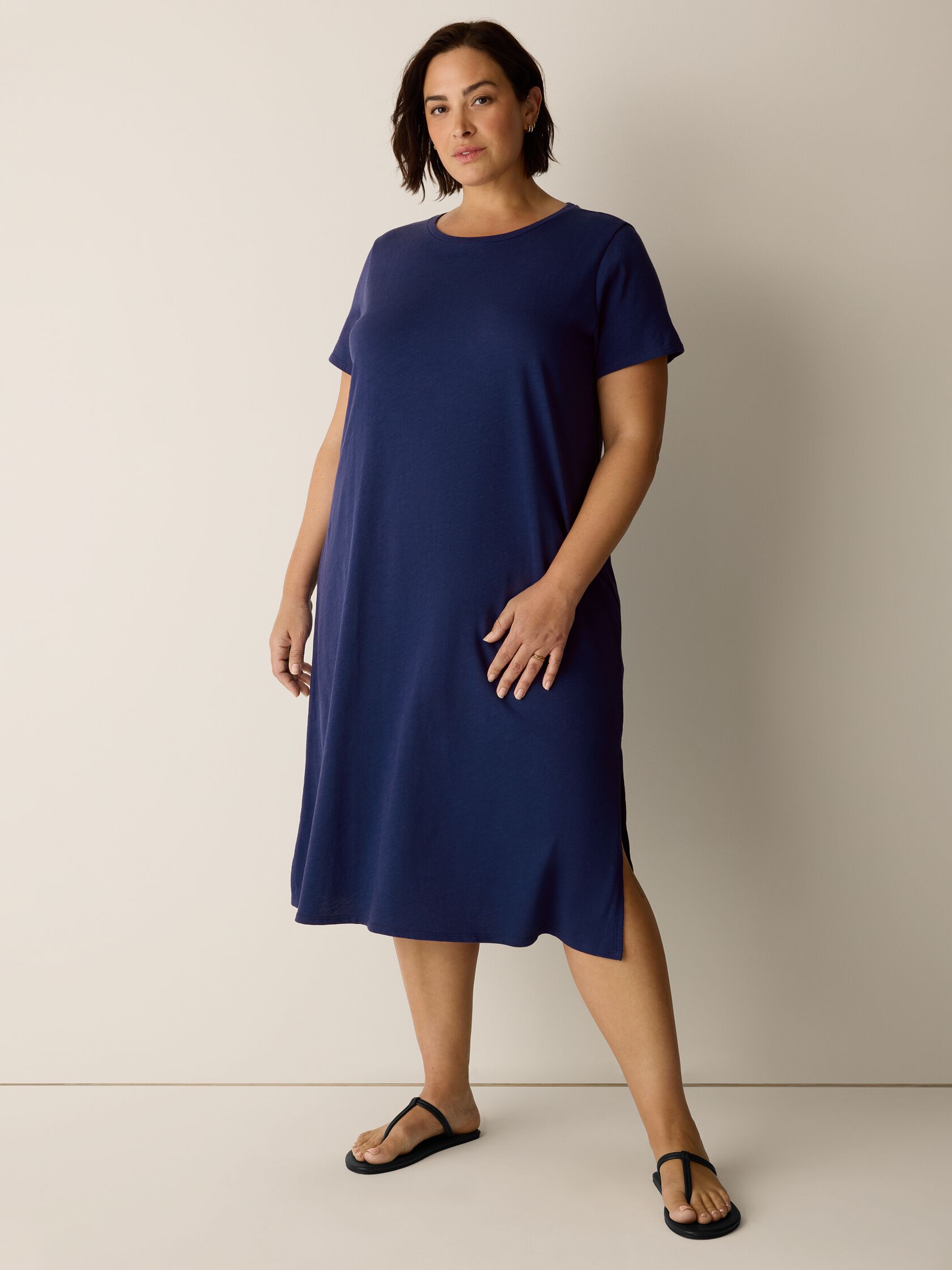 Cozy Organic Cotton Slub Tee Dress