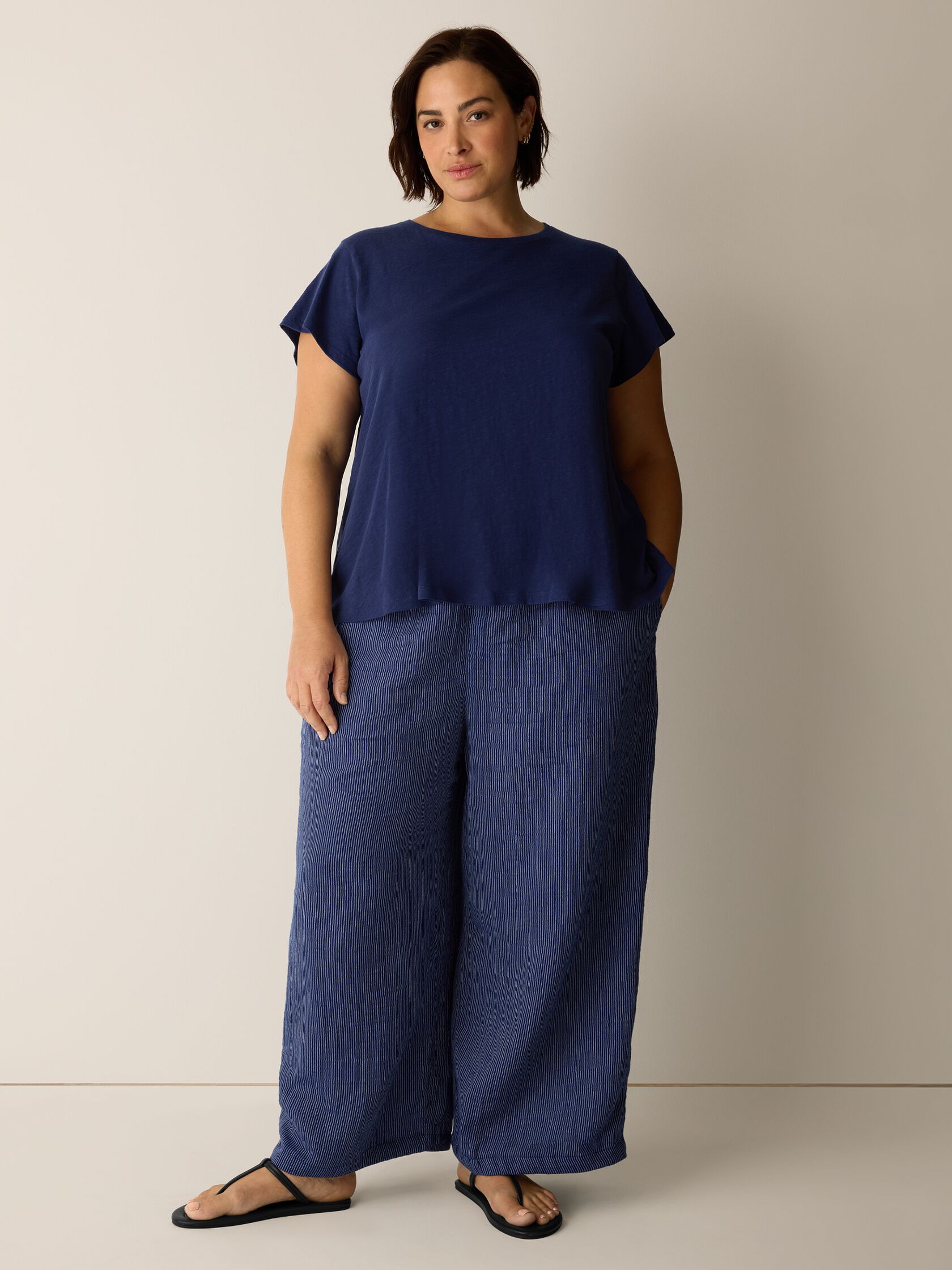 Organic Cotton Slubby Jersey Crew Neck Tee