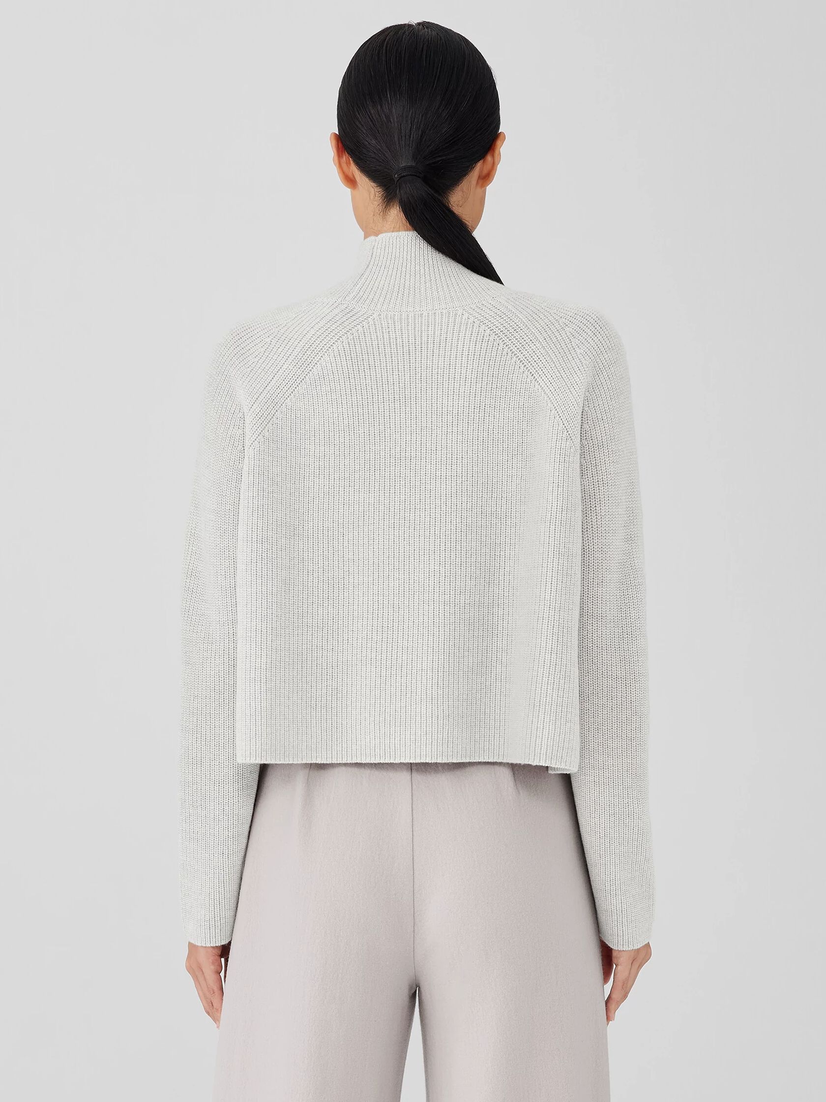 Merino Cropped Turtleneck Top in Regenerative Wool