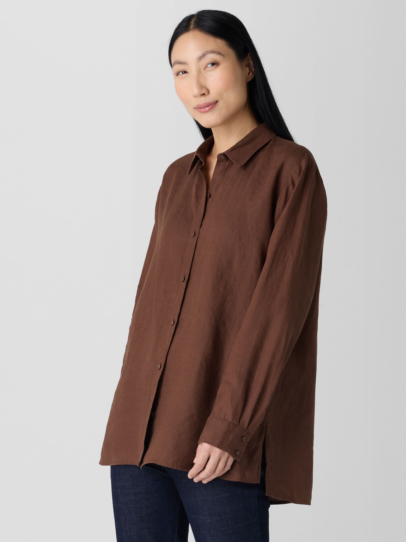 Organic Handkerchief Linen Classic Collar Shirt