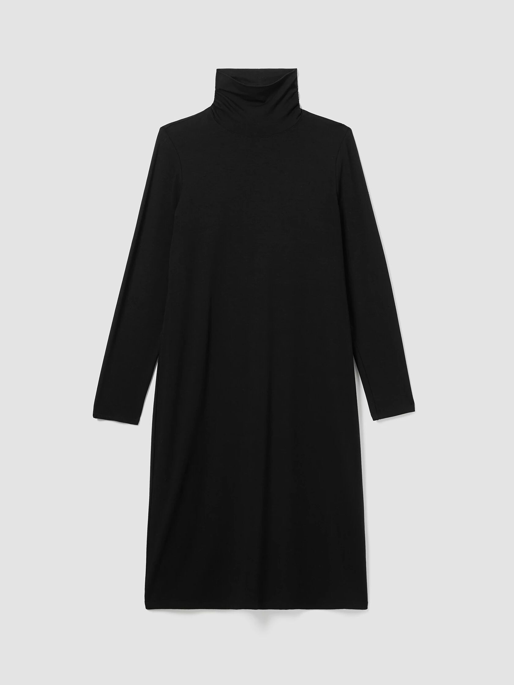 Stretch Jersey Knit Scrunch Neck Dress