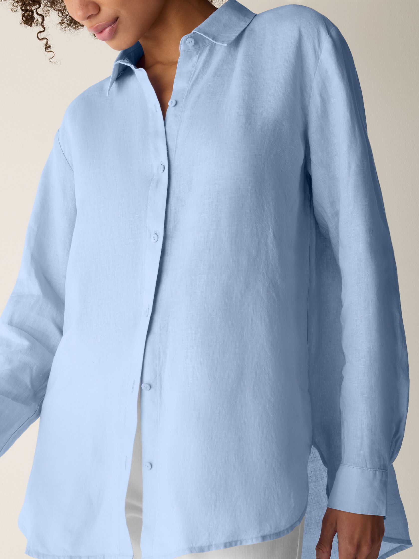 Organic Handkerchief Linen Classic Collar Shirt
