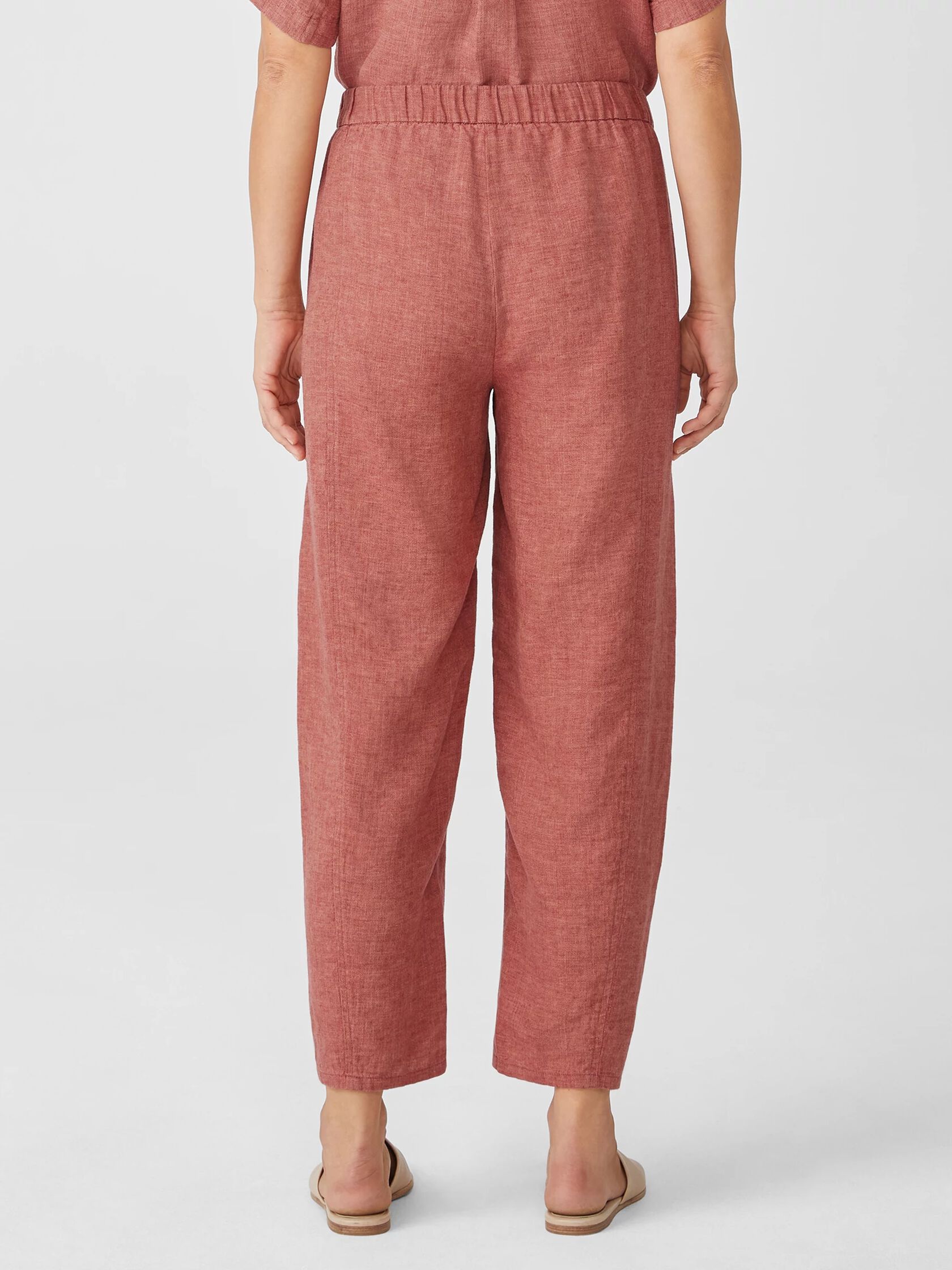 Washed Organic Linen Delave Lantern Pant