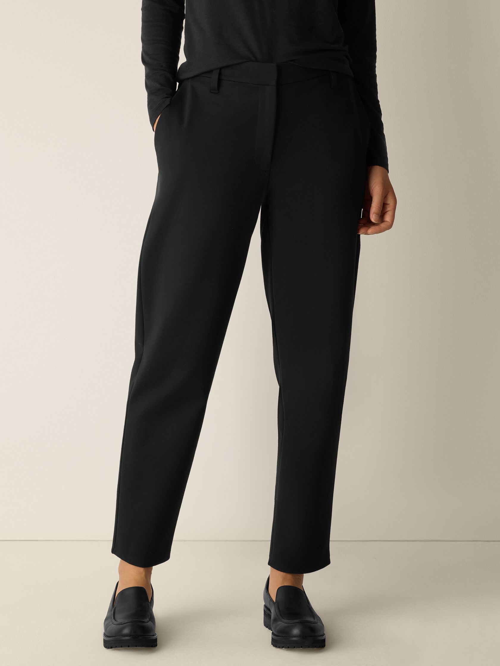 Washable Flex Ponte Tapered Trouser Pant