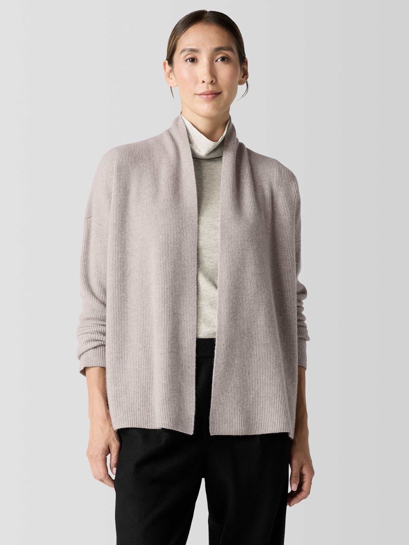 Italian Cashmere High Collar Cardigan