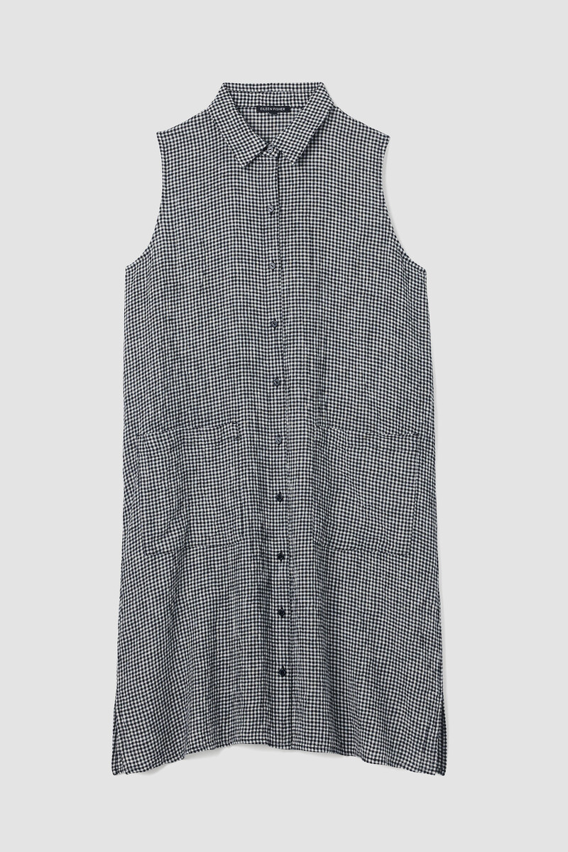 Puckered Organic Linen Sleeveless Dress Puckered Organic Linen Sleeveless Dress