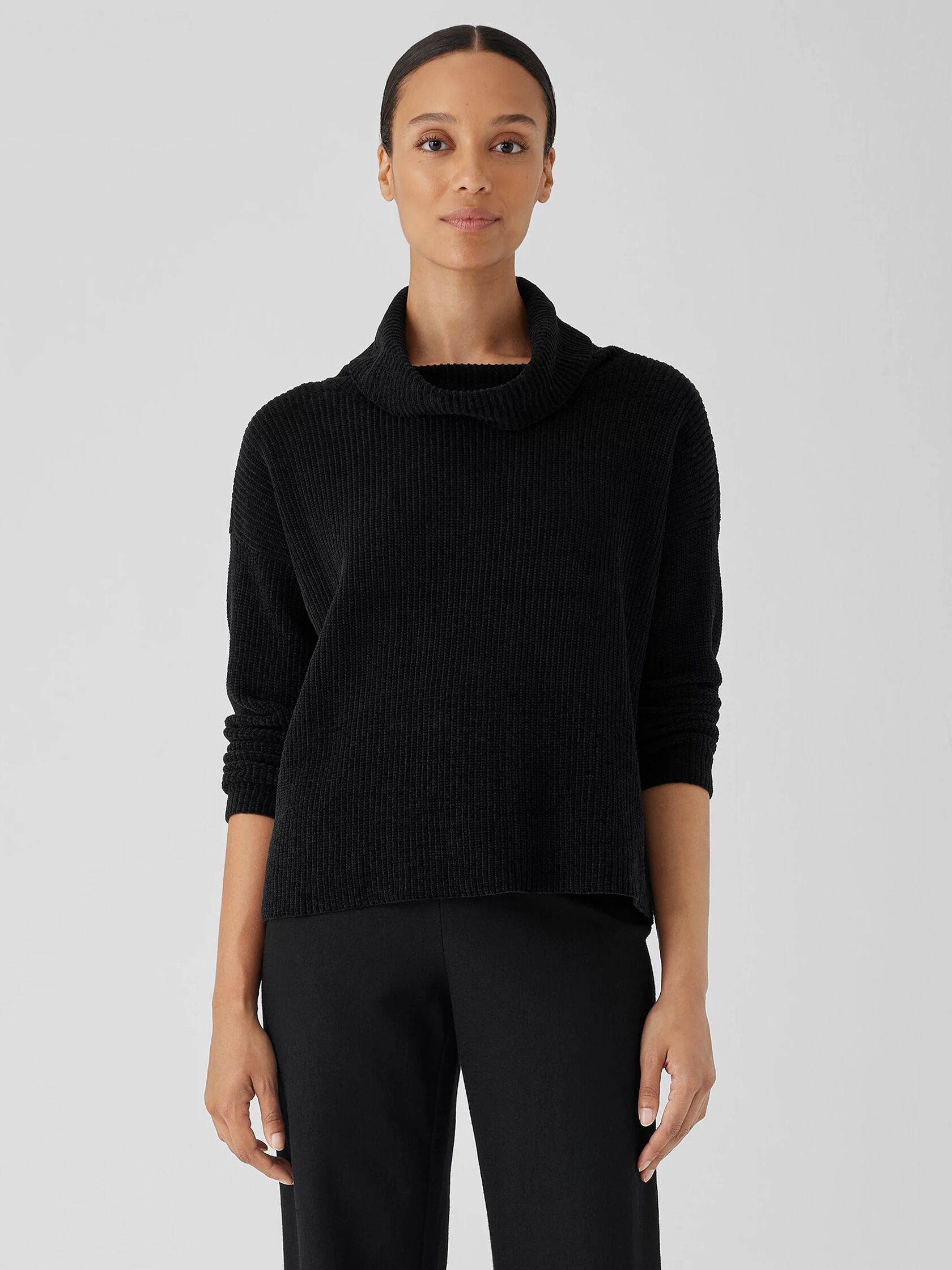 Organic Cotton Chenille Turtleneck Top