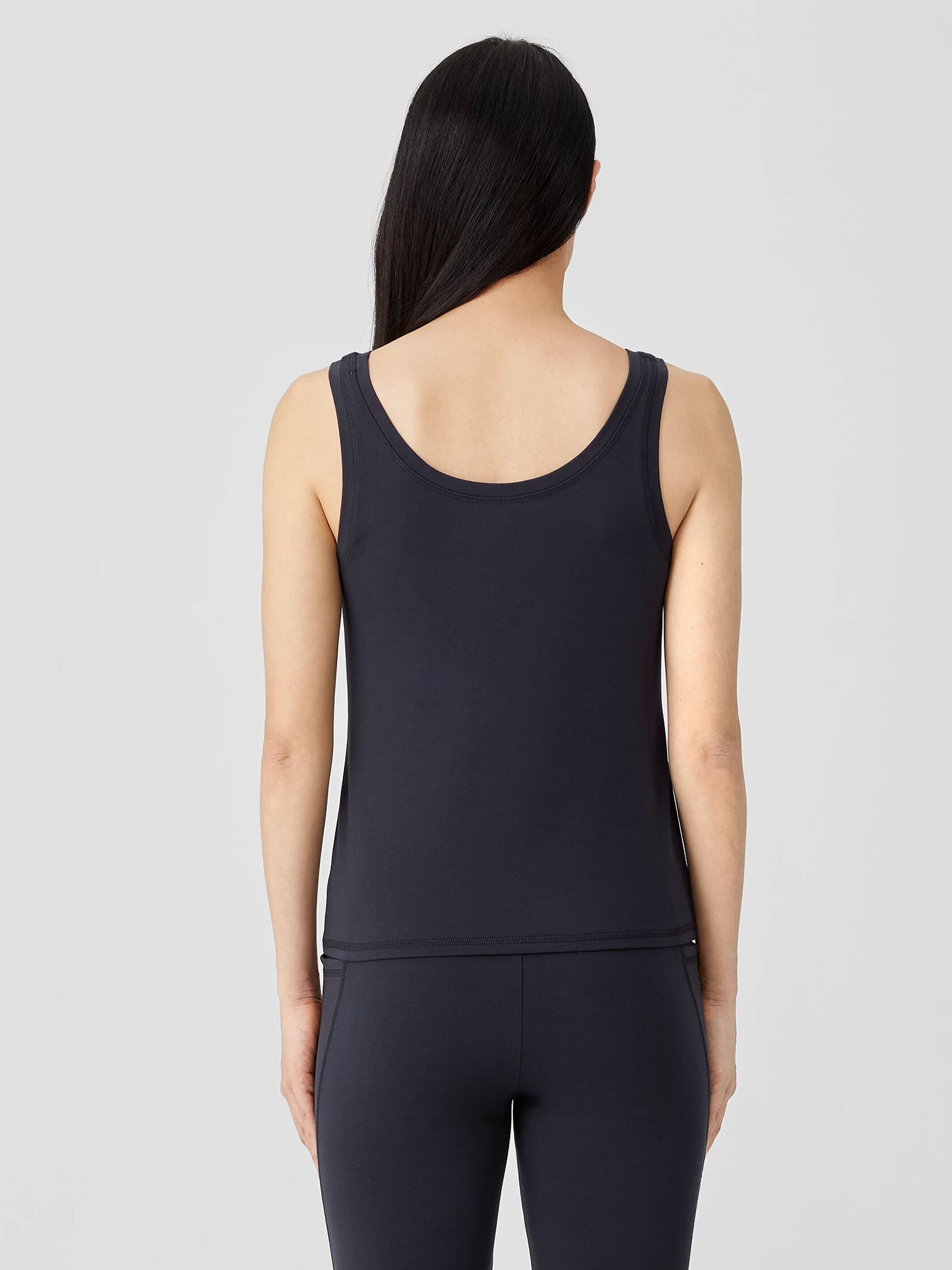 Pima Cotton Stretch Jersey Scoop Neck Tank