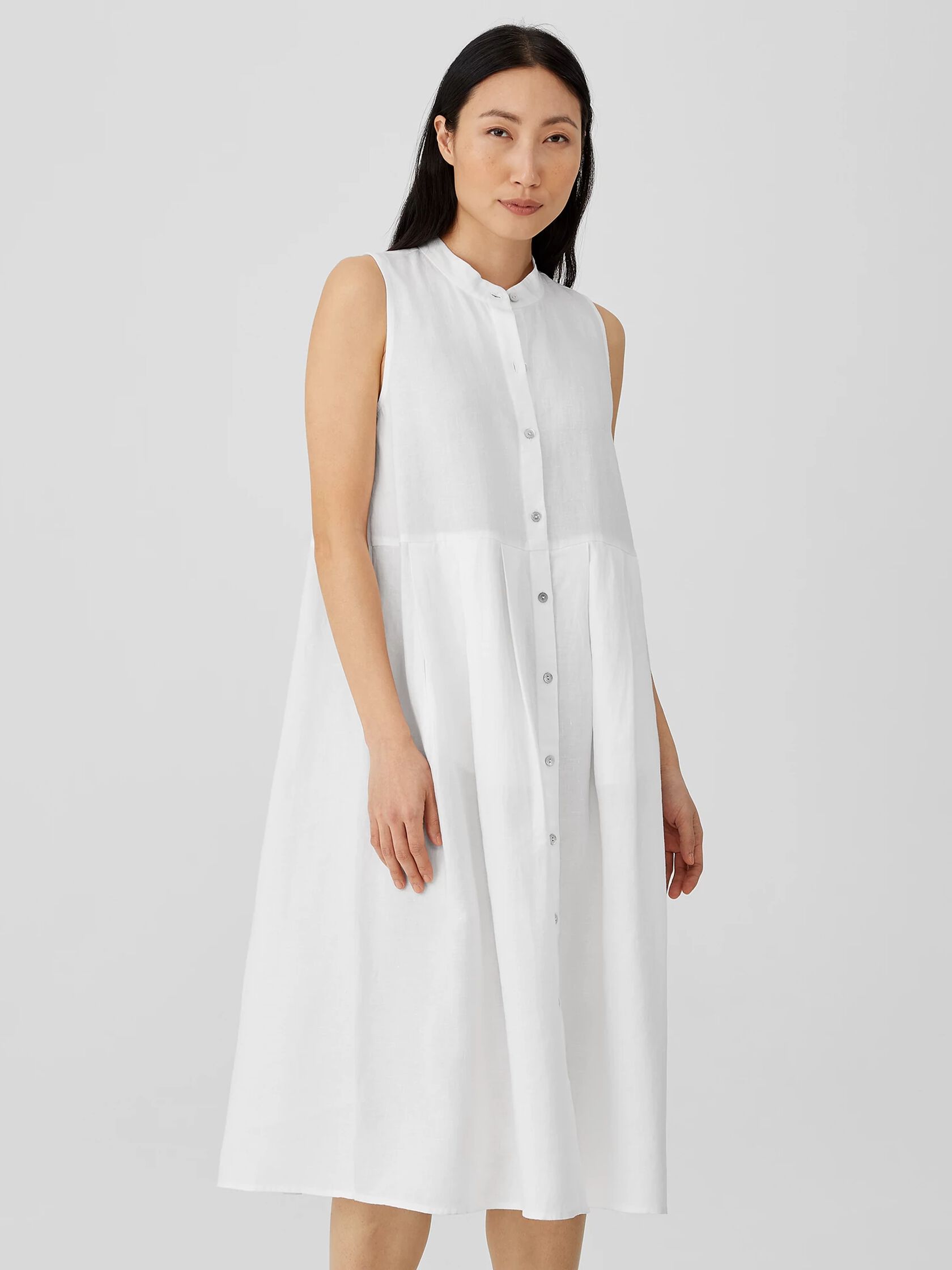 Organic Linen Pleated Dress