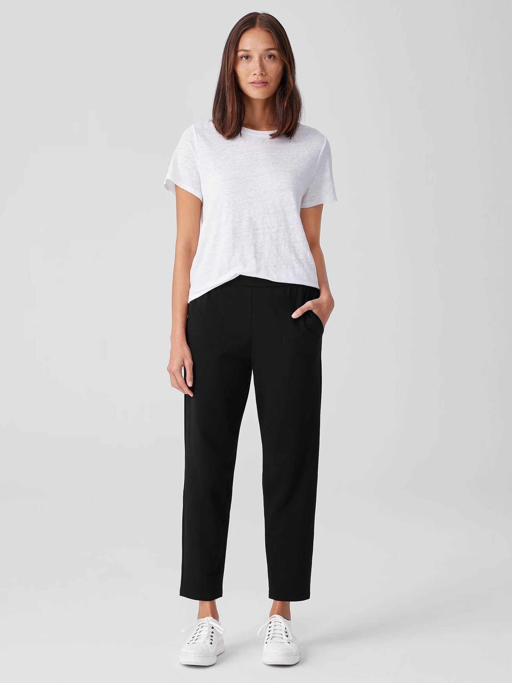 Pima Cotton Stretch Jersey Tapered | EILEEN Pant FISHER