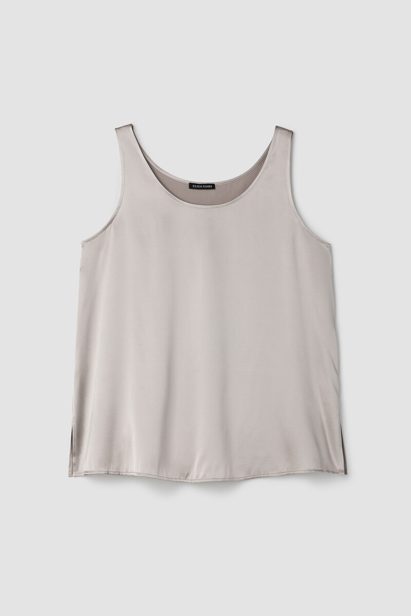 Stretch Silk Charmeuse Scoop Neck Tank Stretch Silk Charmeuse Scoop Neck Tank