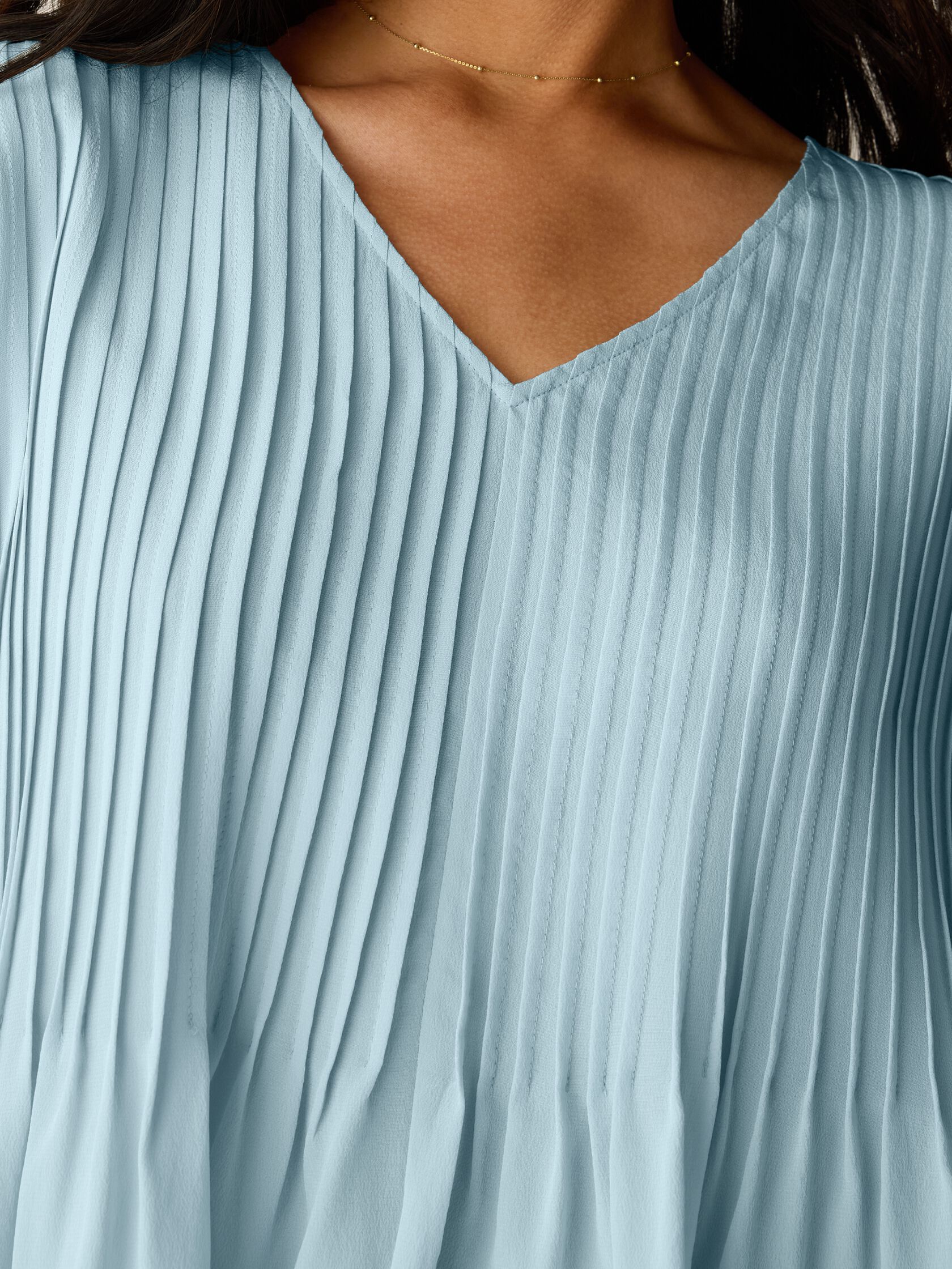 Silk Crepe de Chine V-Neck Top