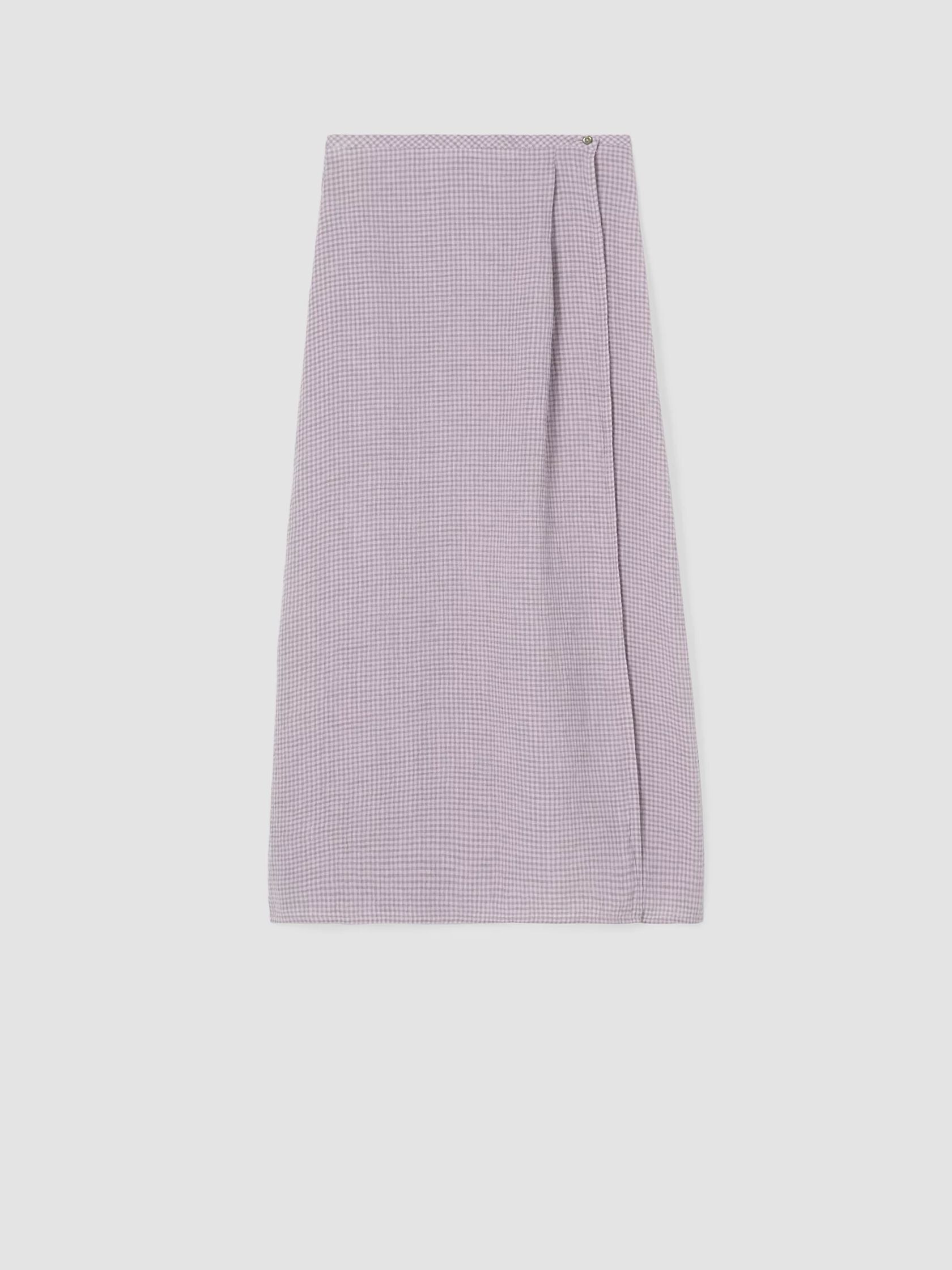 Puckered Organic Linen Wrap Skirt