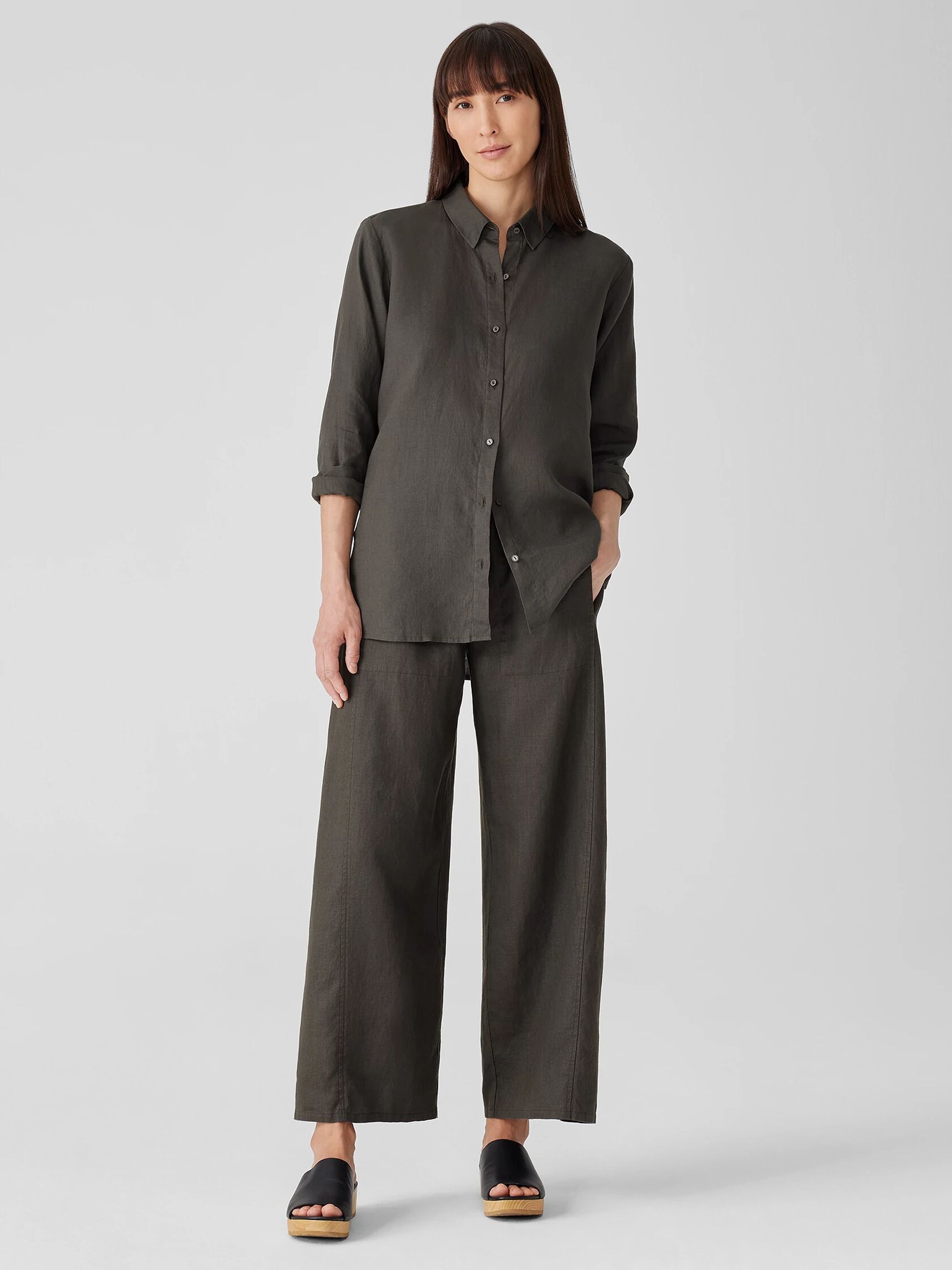 Organic Handkerchief Linen Classic Collar Shirt