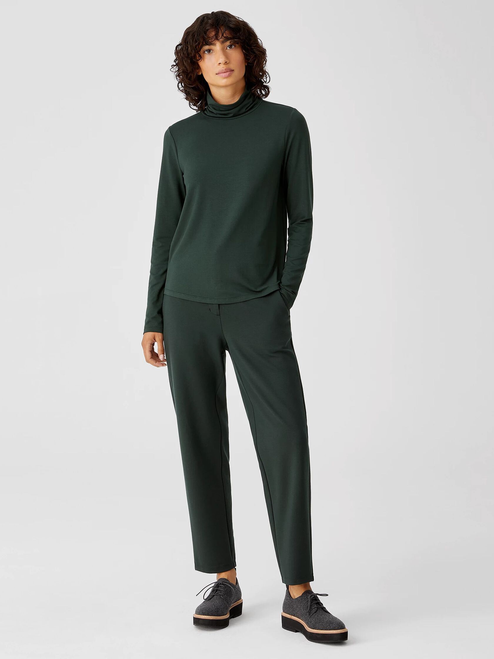 Eileen Fisher Women's Scrunch Neck Tunic Black Size X-Small