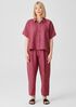 Washed Organic Linen Delave Short-Sleeve Shirt