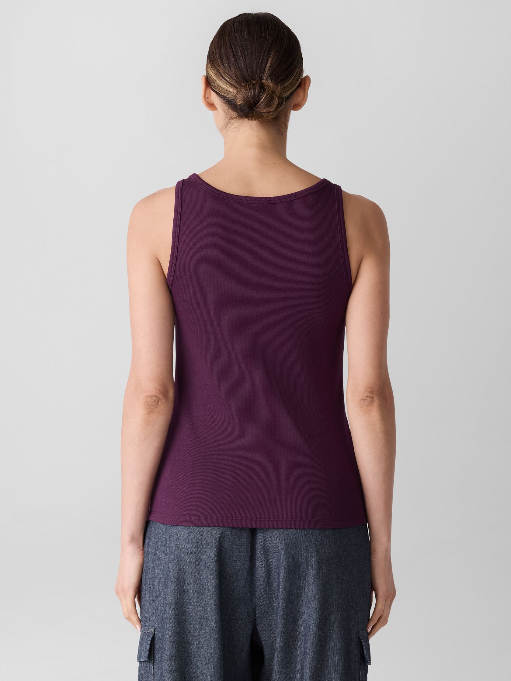 Organic Cotton Stretch Rib Scoop Neck Tank