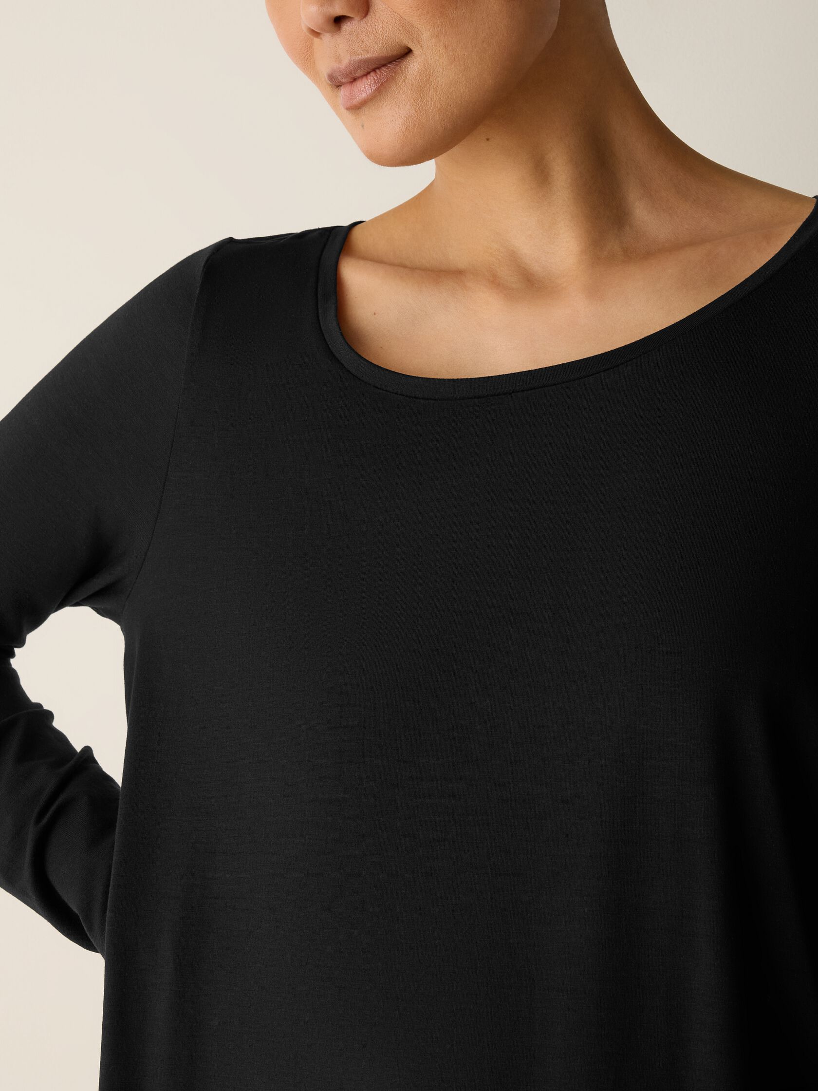 Fine Jersey Ballet Neck Long Top
