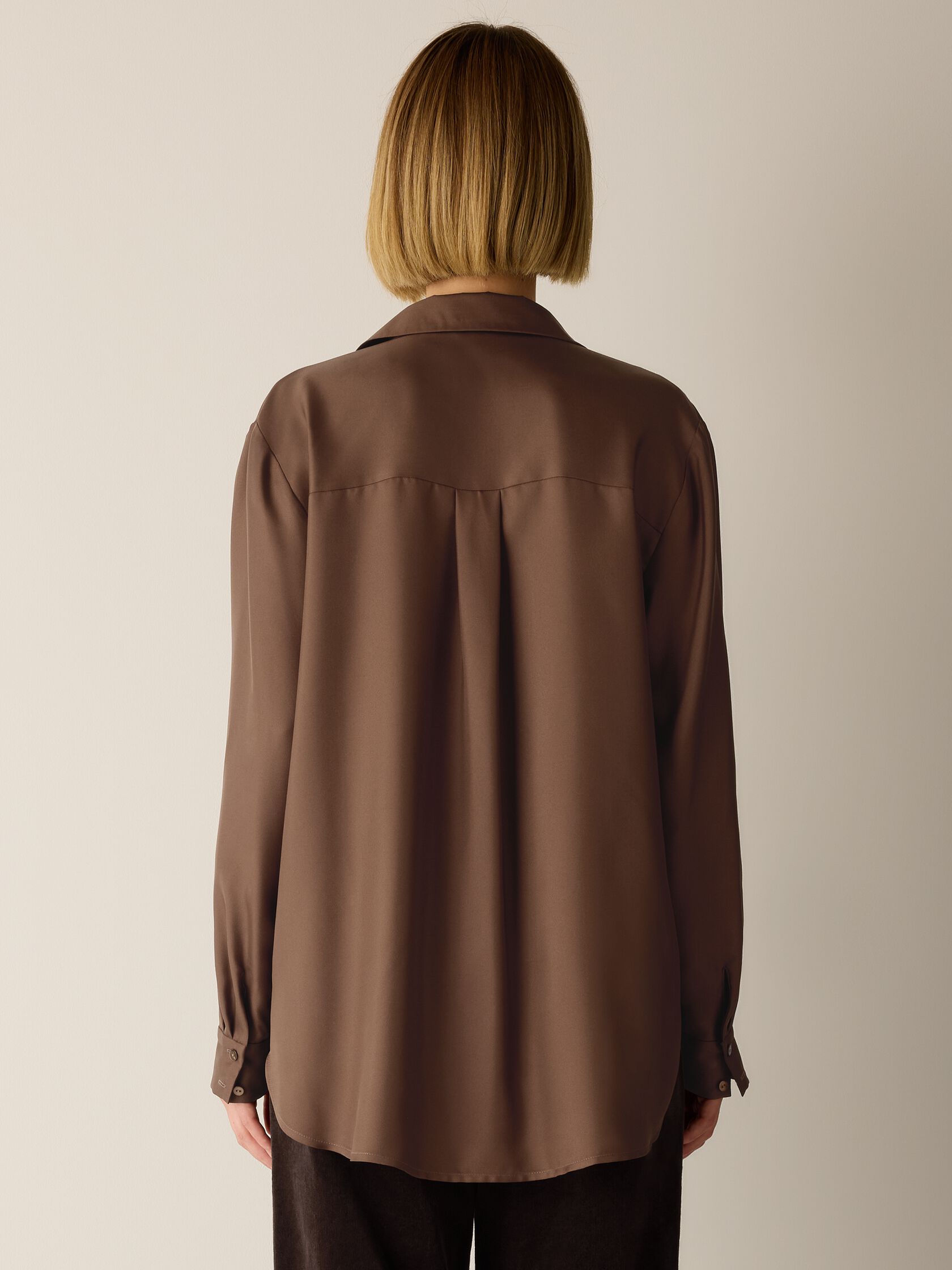 Silk Twill Classic Collar Shirt