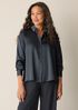 Stretch Silk Charmeuse Classic Collar Shirt