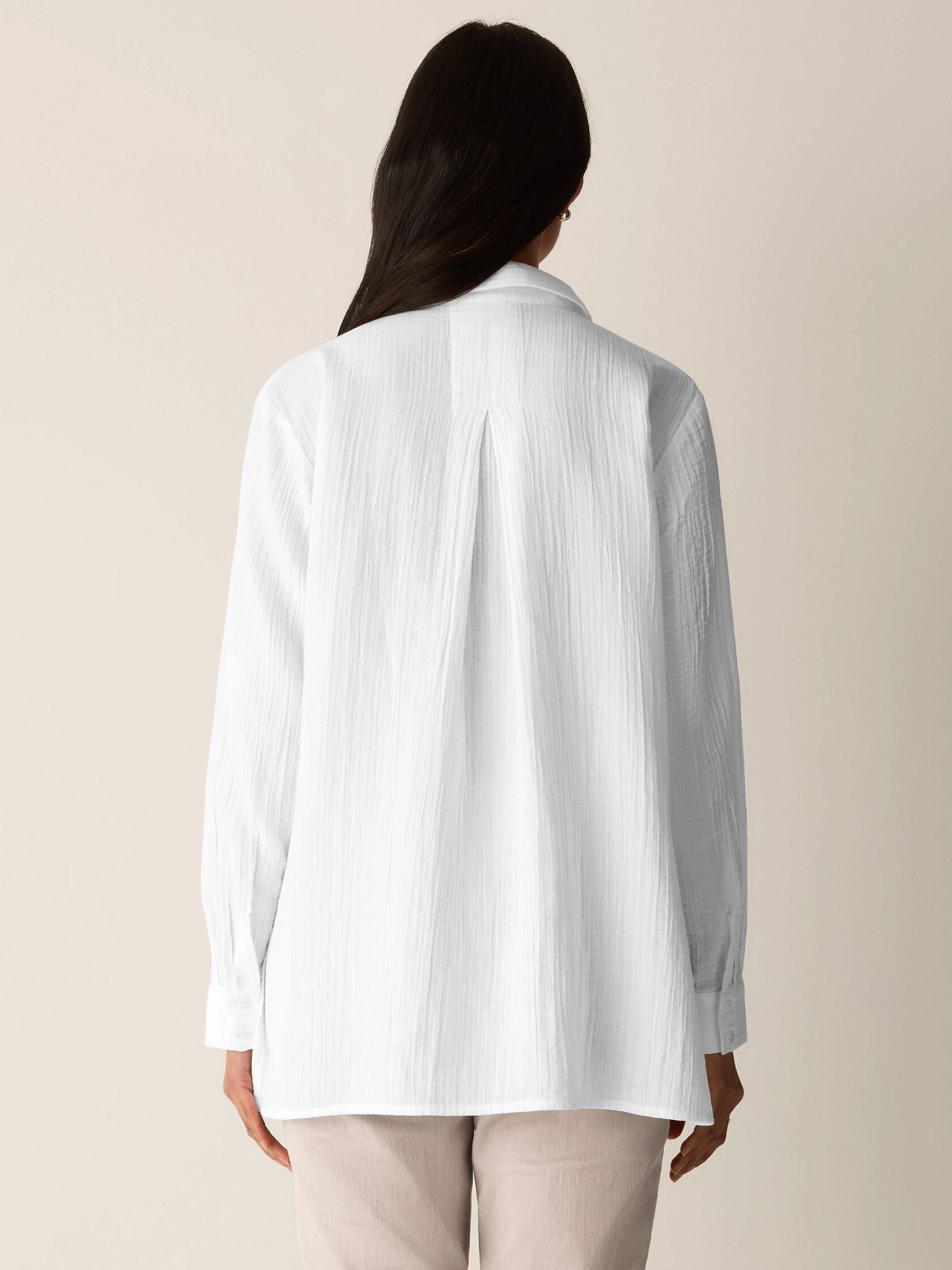 Organic Cotton Ripple Split Neck Top