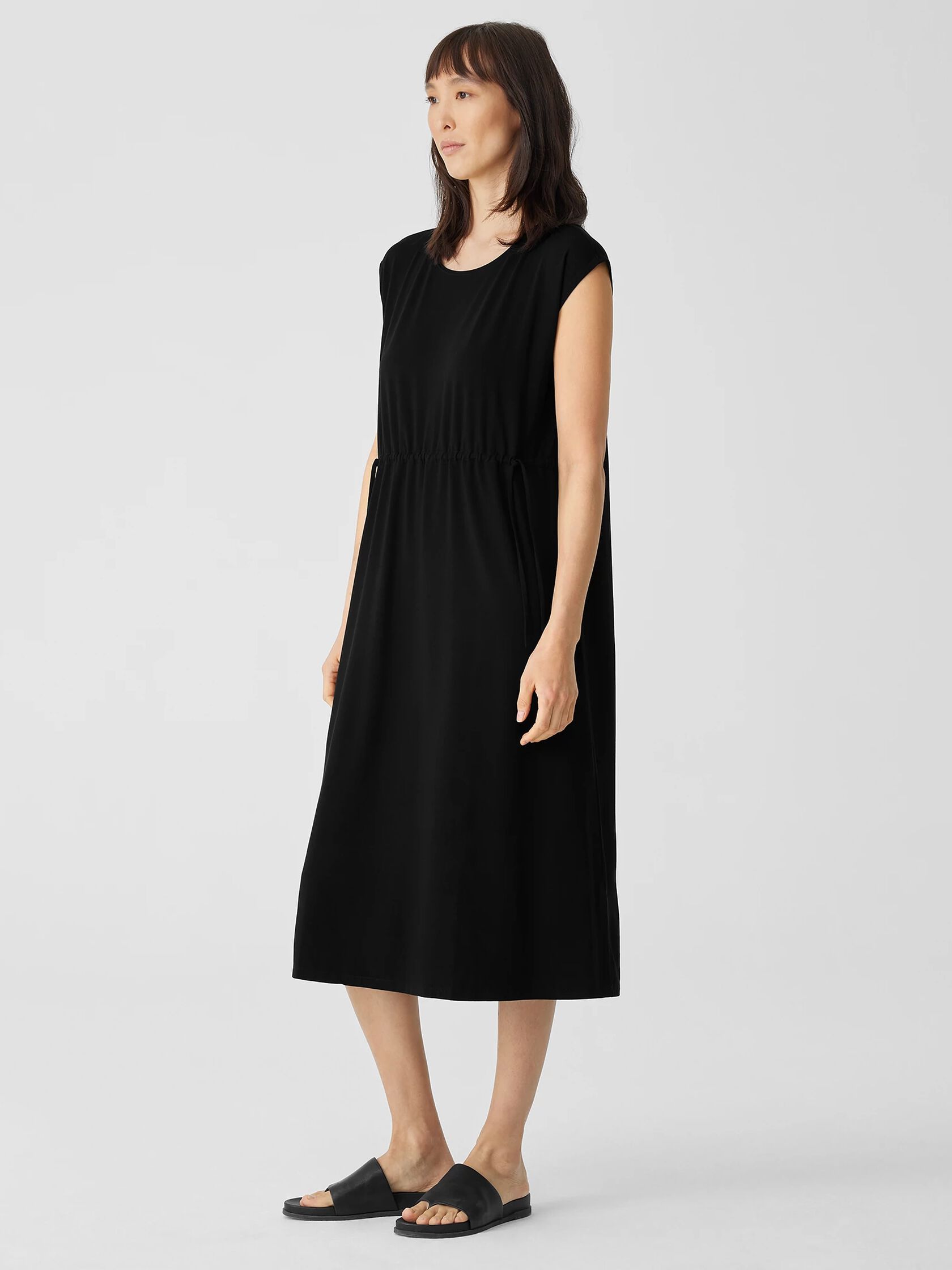 Fine Jersey Jewel Neck Dress