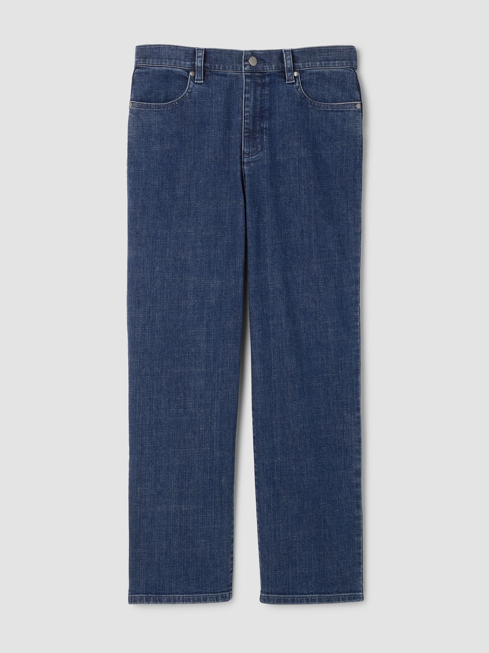 Cotton Stretch Denim Straight Jean