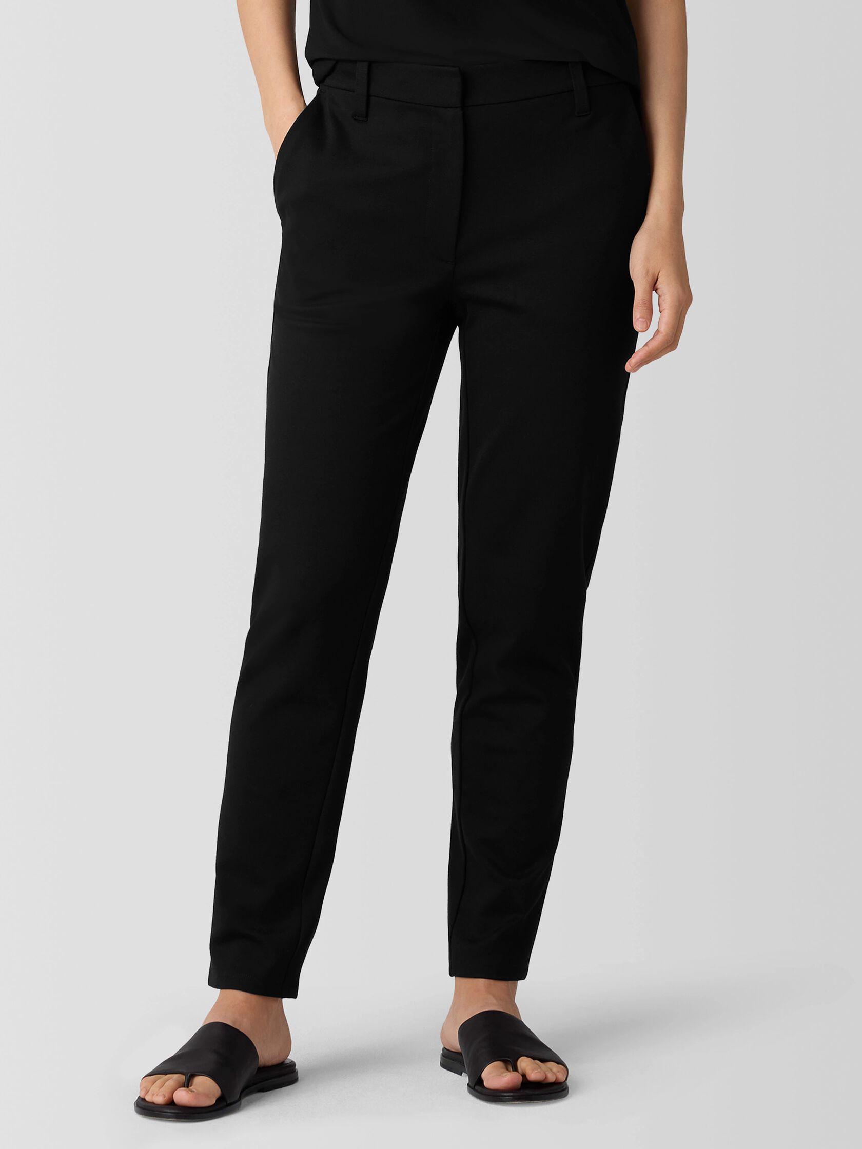 Washable Flex Ponte Tapered Trouser Pant