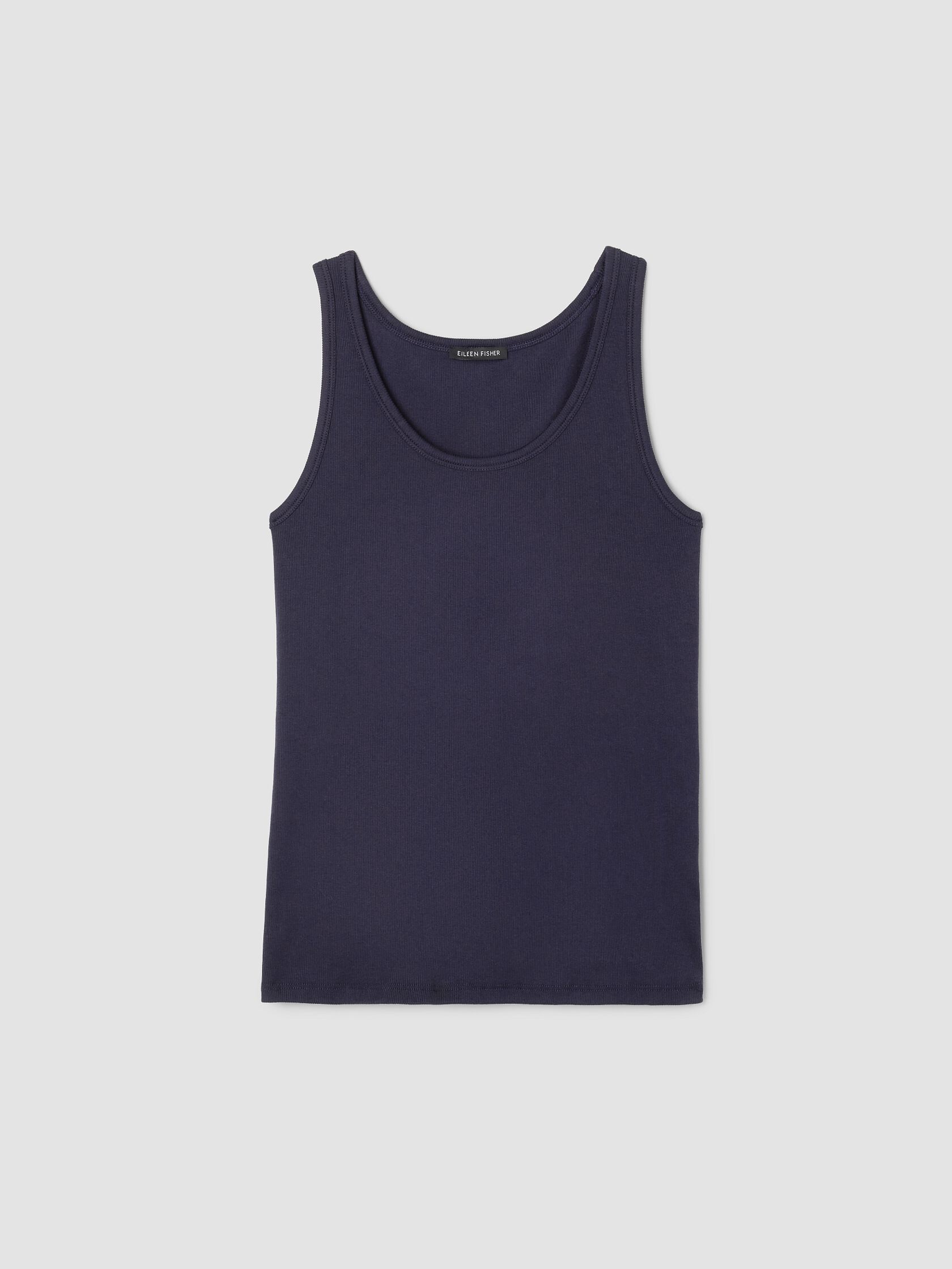 Organic Cotton Stretch Rib Scoop Neck Tank