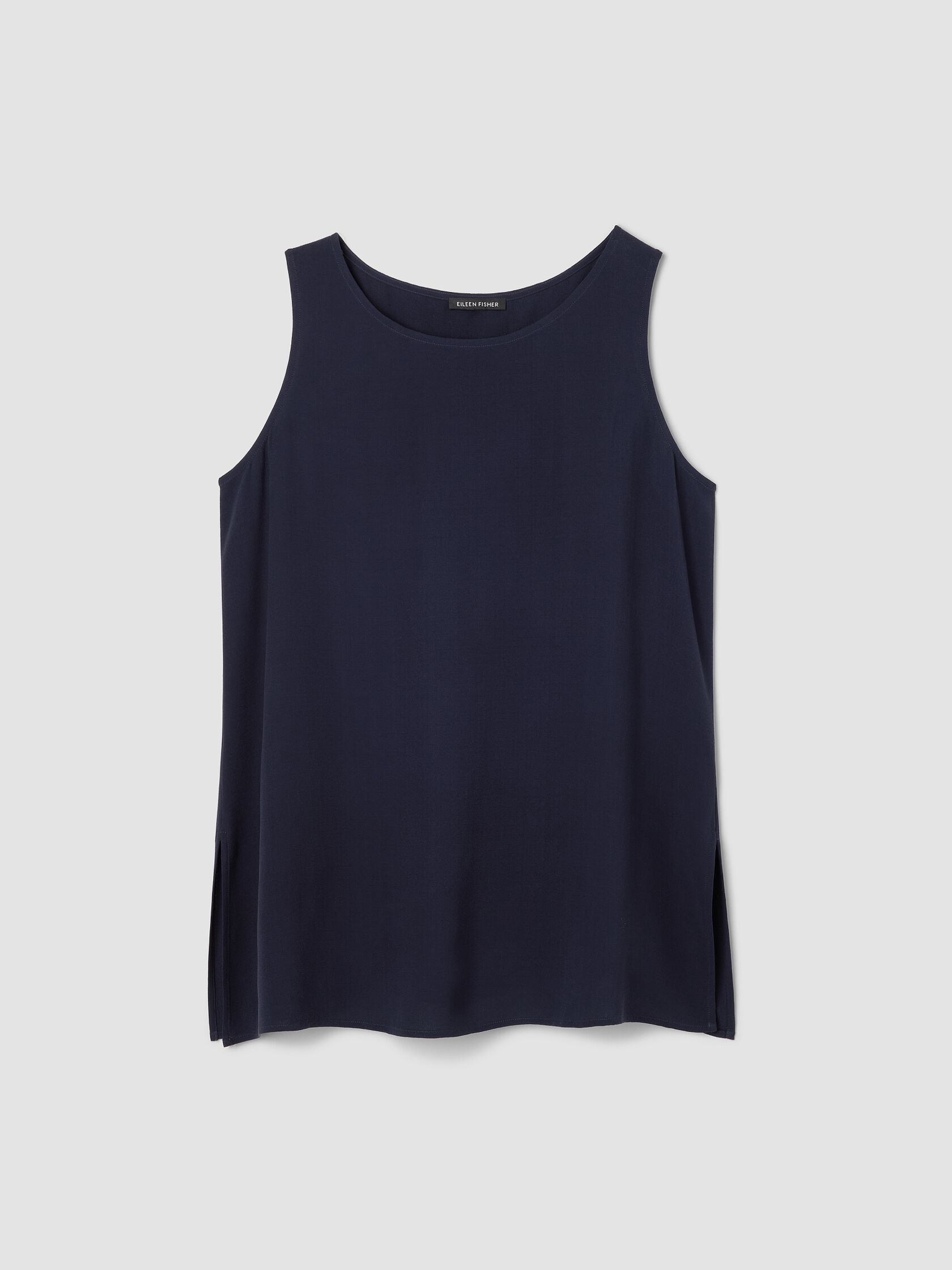 Silk Georgette Crepe Ballet Neck Long Tank